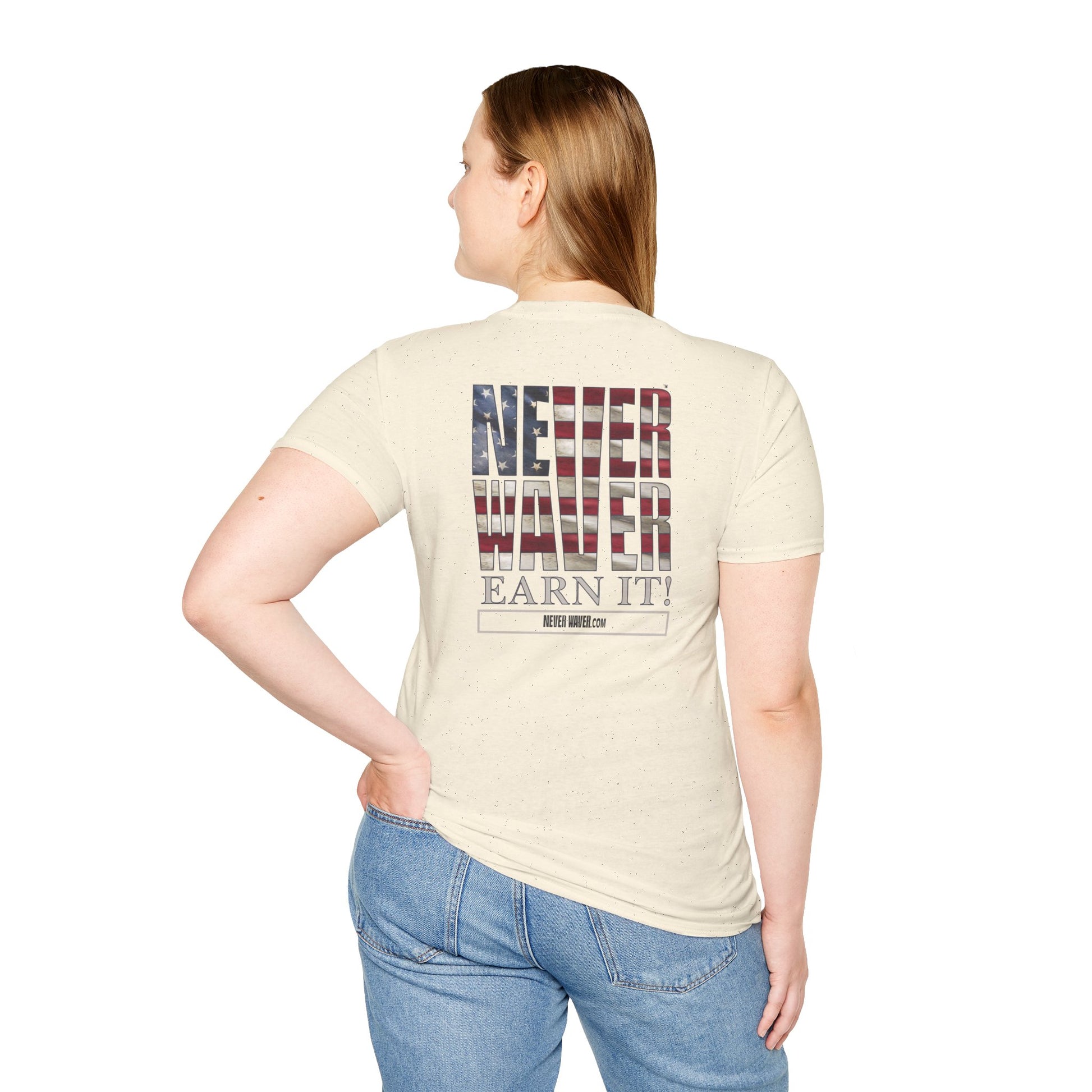 Never Waver  Earn It Unisex Softstyle T-Shirt - Never Waver
