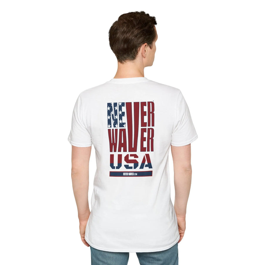 Never Waver USA Unisex Softstyle T-Shirt - Never Waver