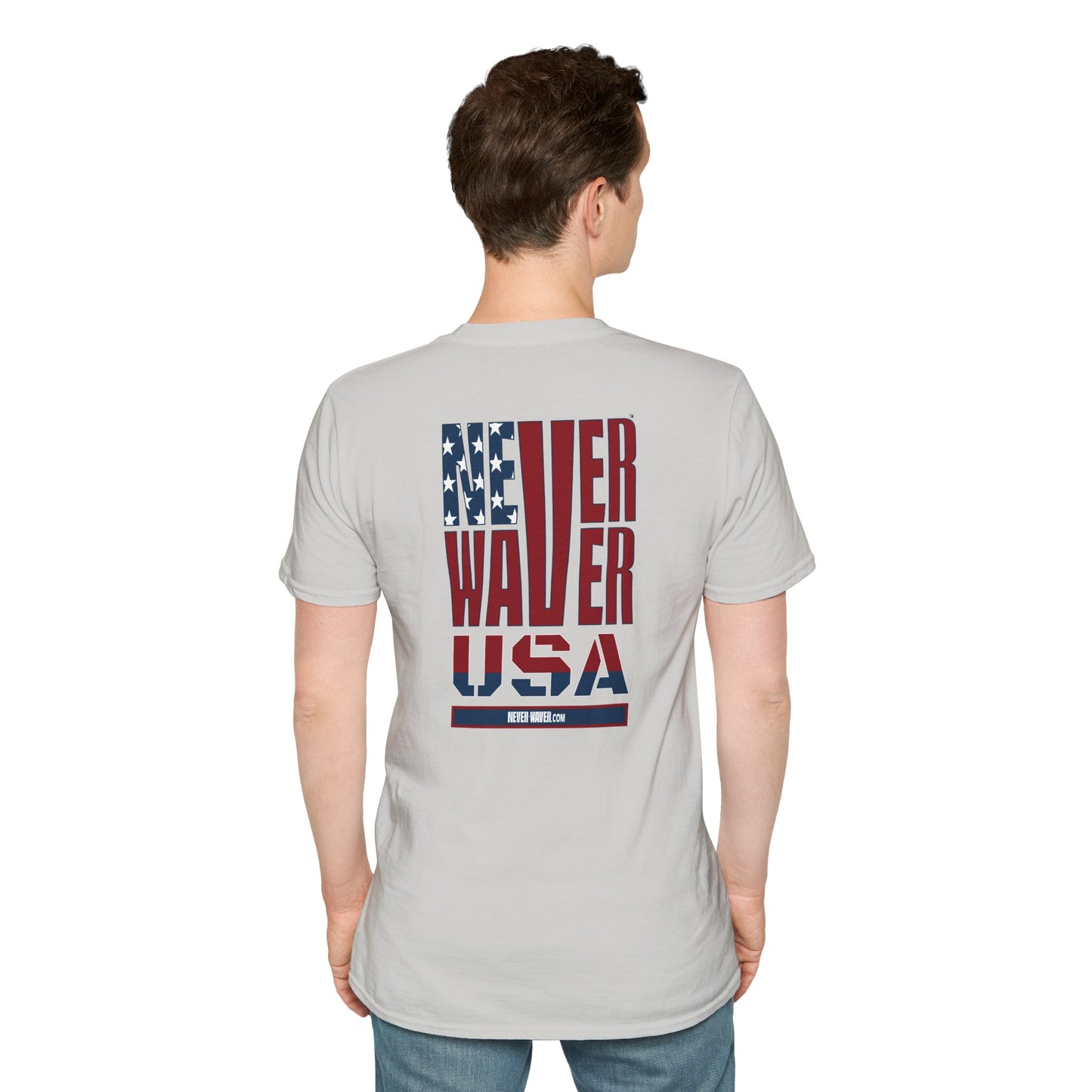 Never Waver USA Unisex Softstyle T-Shirt - Never Waver