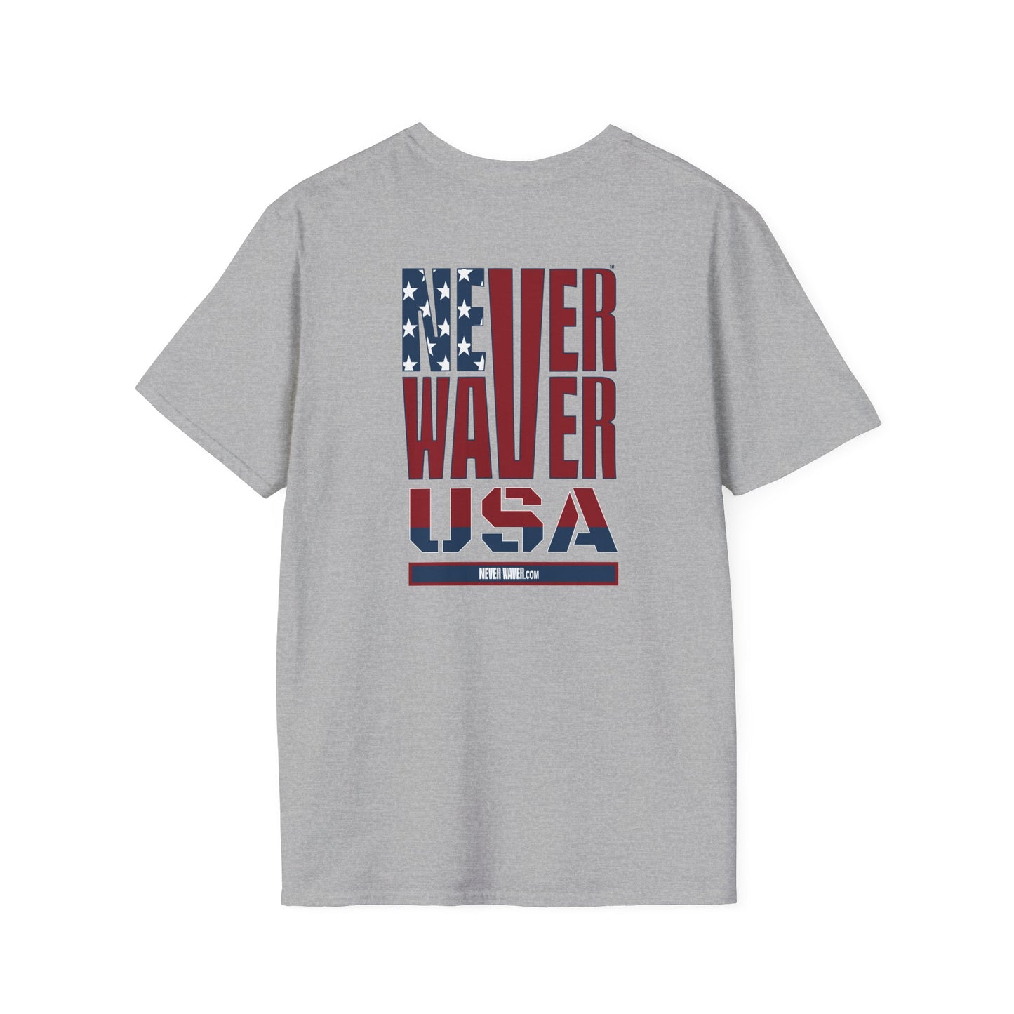 Never Waver USA Unisex Softstyle T-Shirt - Never Waver