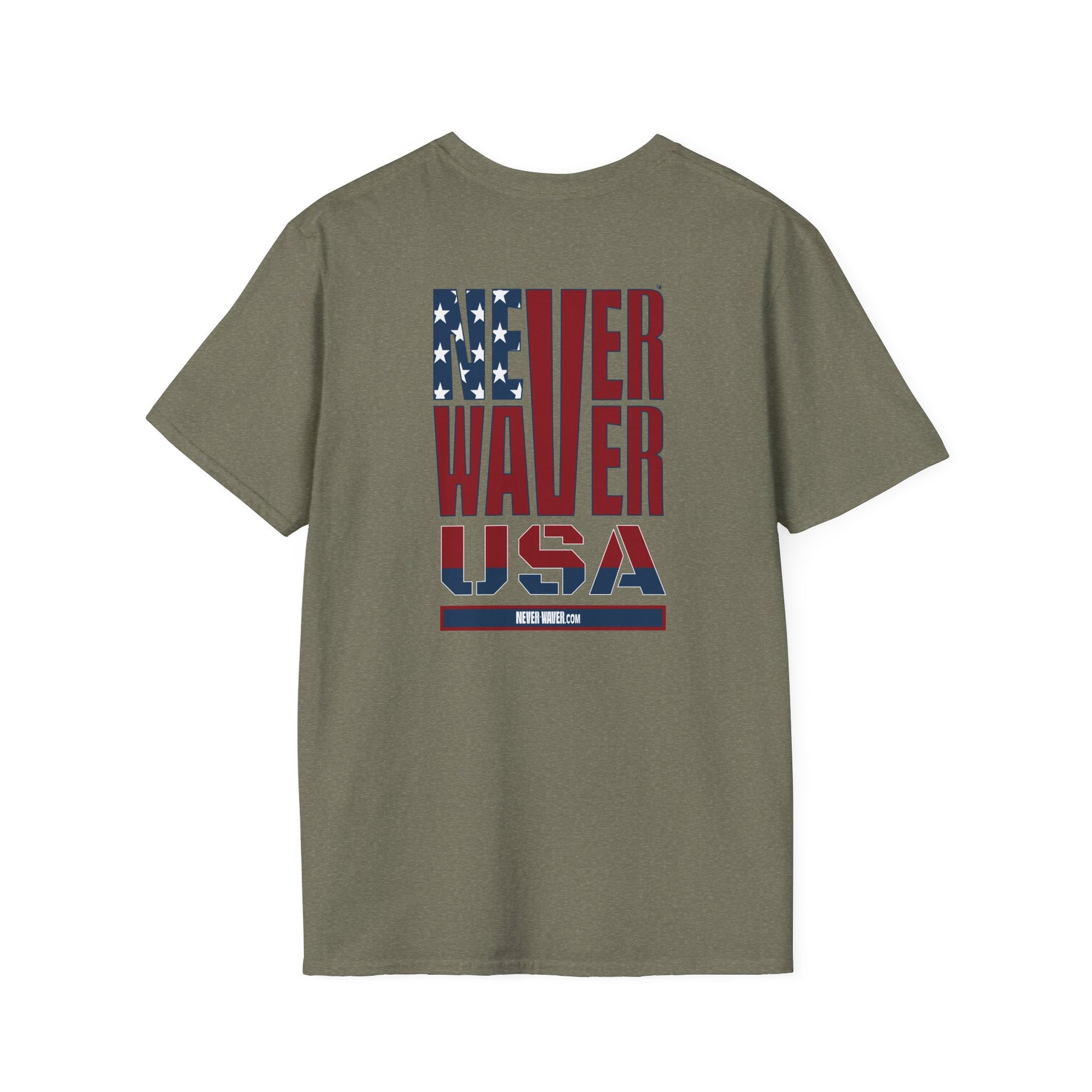 Never Waver USA Unisex Softstyle T-Shirt - Never Waver