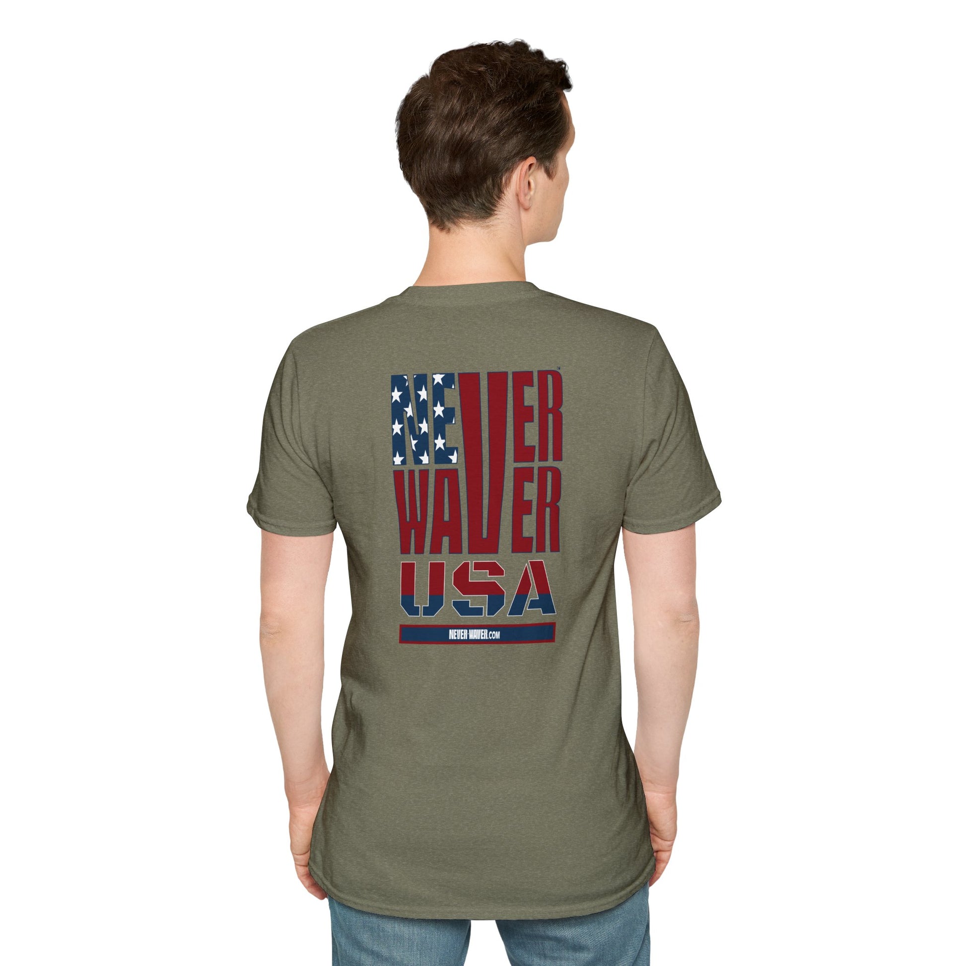 Never Waver USA Unisex Softstyle T-Shirt - Never Waver