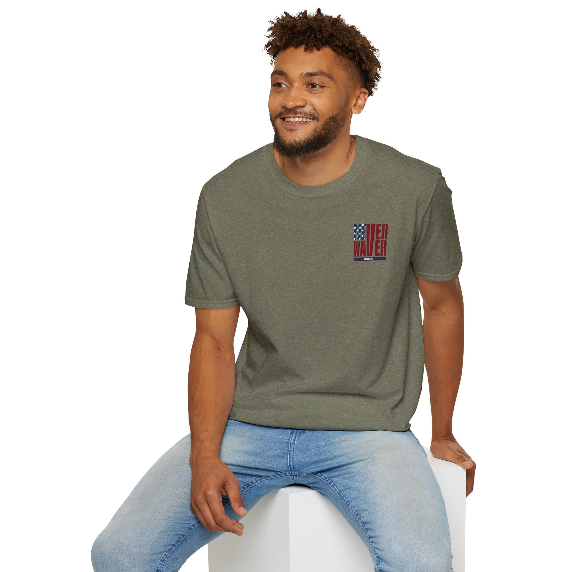 Never Waver USA Unisex Softstyle T-Shirt - Never Waver