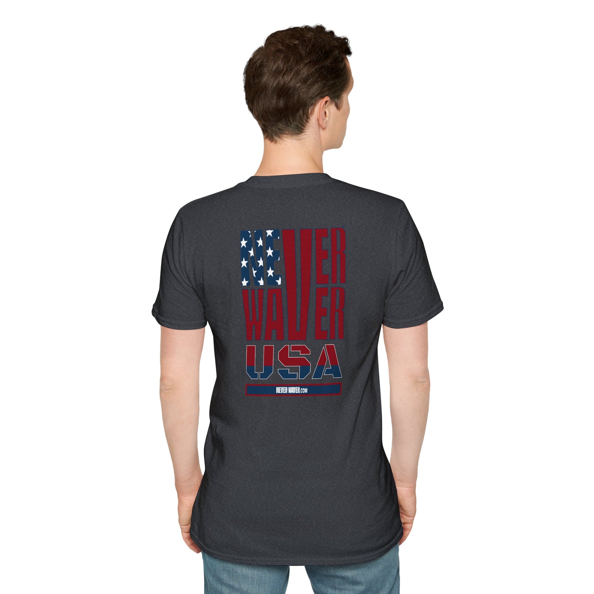 Never Waver USA Unisex Softstyle T-Shirt - Never Waver