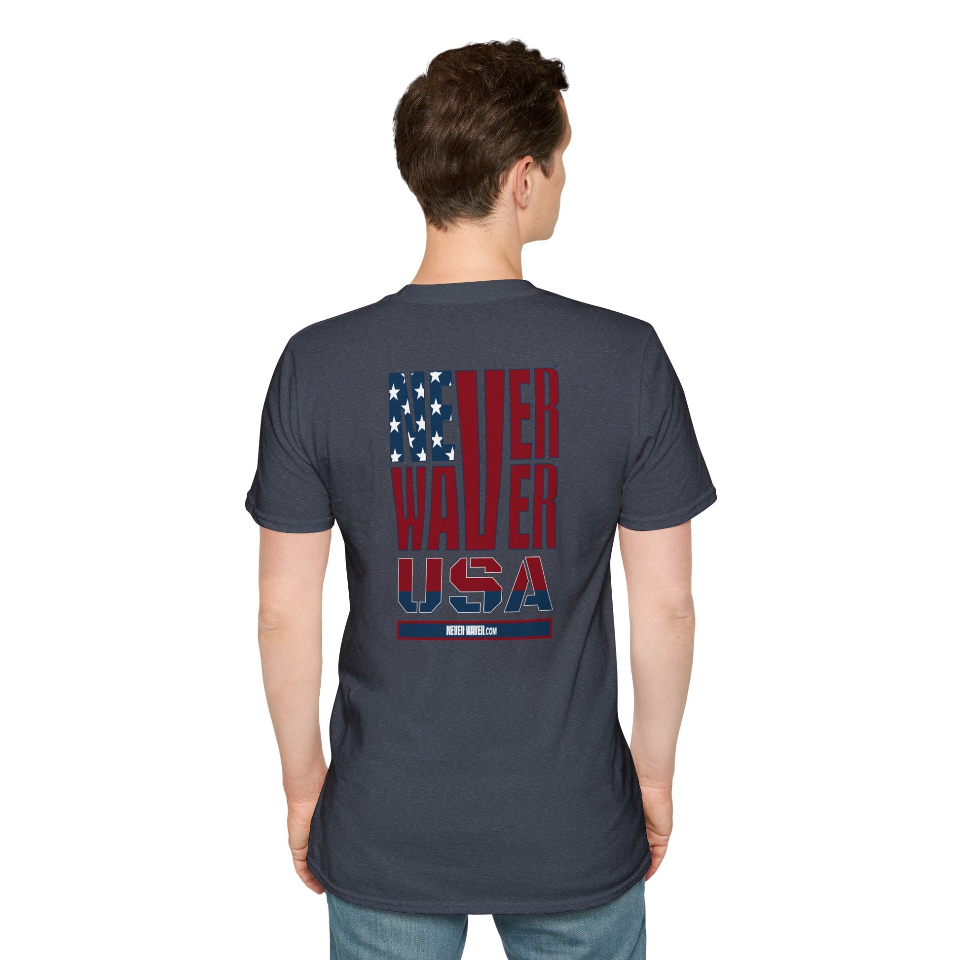 Never Waver USA Unisex Softstyle T-Shirt - Never Waver