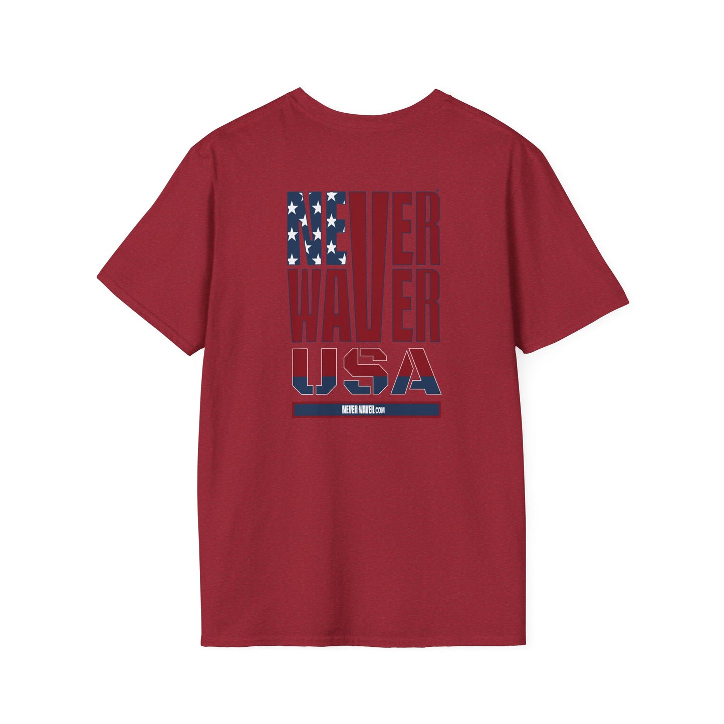 Never Waver USA Unisex Softstyle T-Shirt - Never Waver