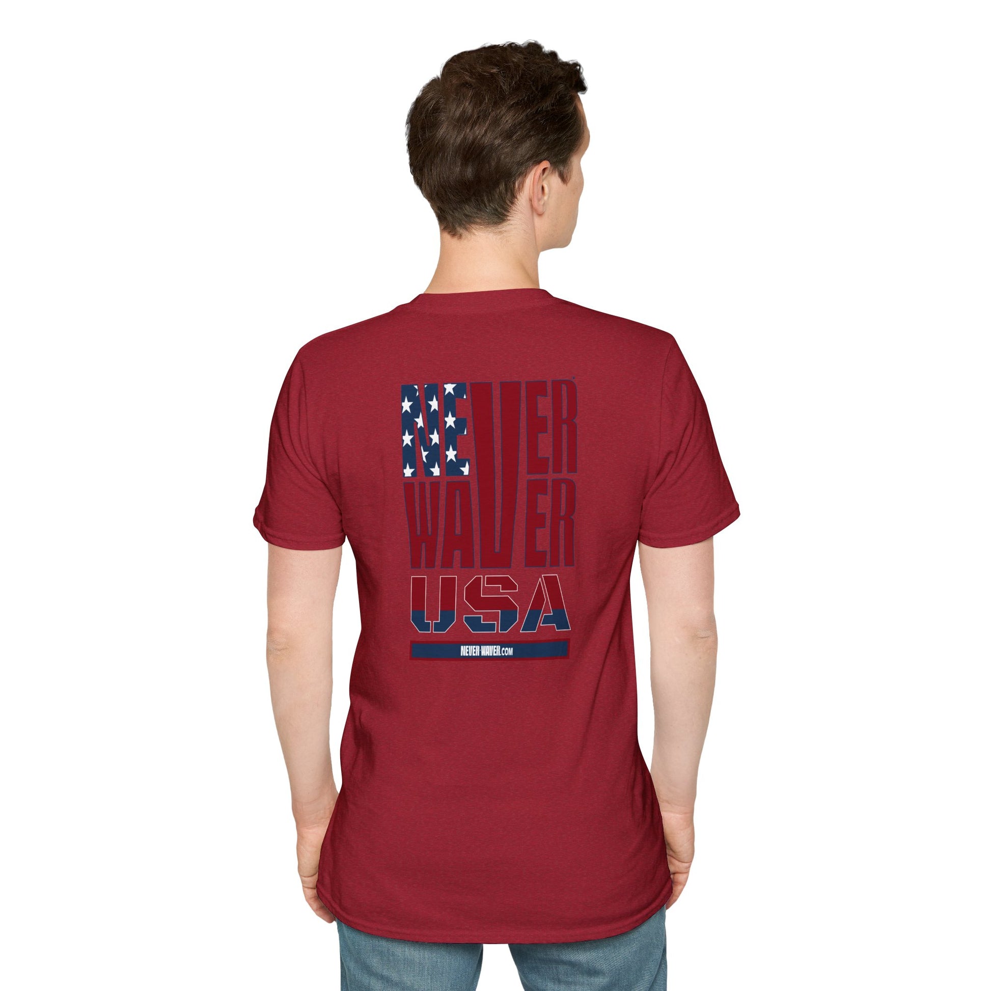 Never Waver USA Unisex Softstyle T-Shirt - Never Waver
