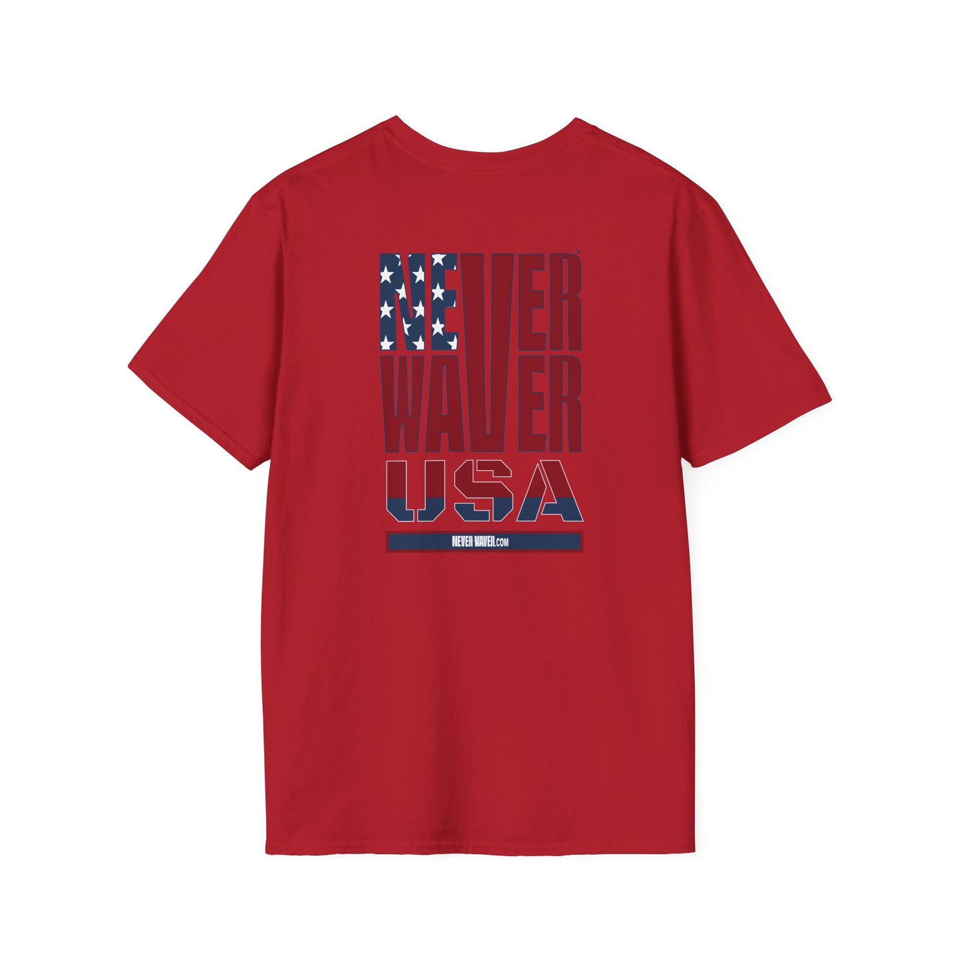 Never Waver USA Unisex Softstyle T-Shirt - Never Waver