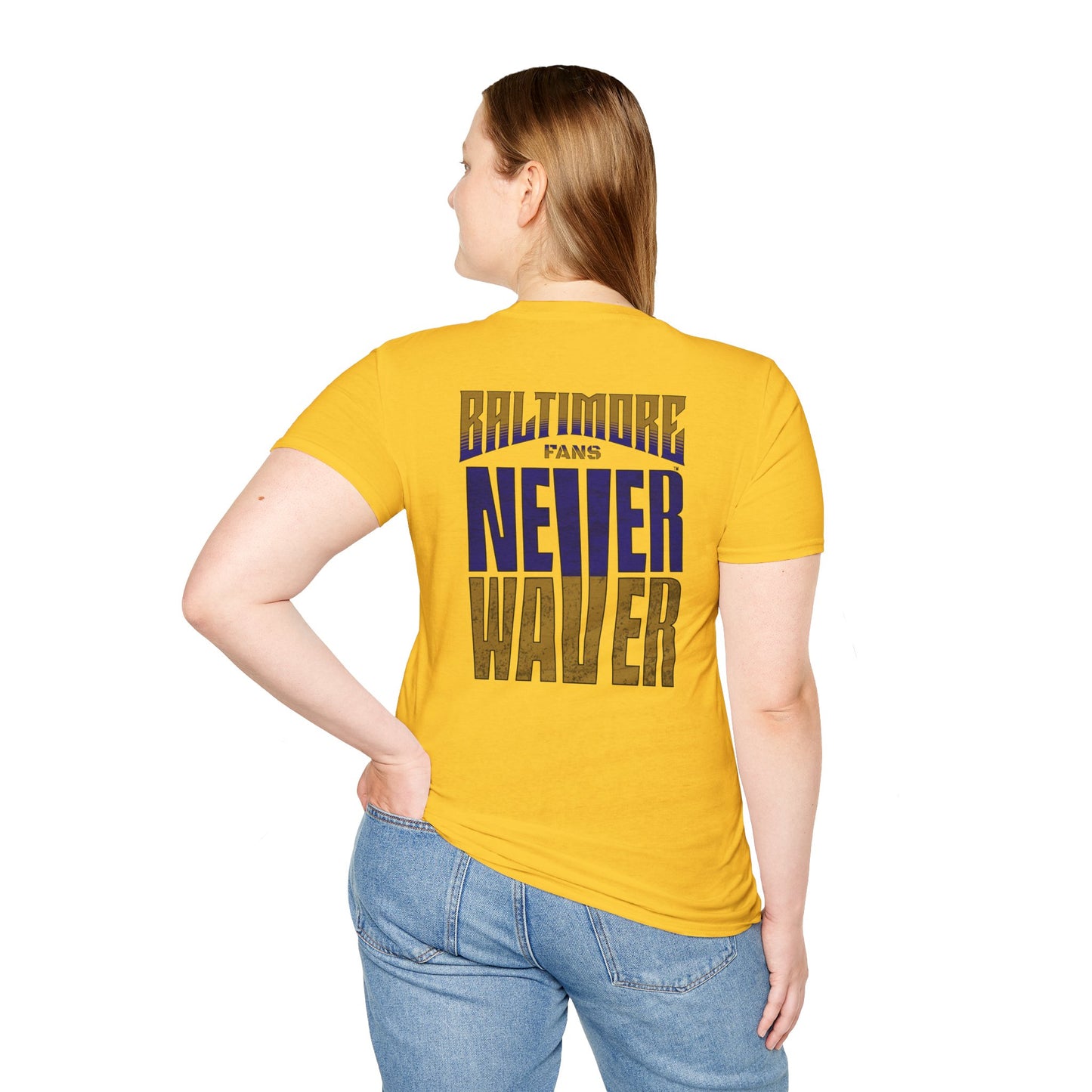 Baltimore Fans Never Waver Unisex Softstyle T-Shirt - Never Waver