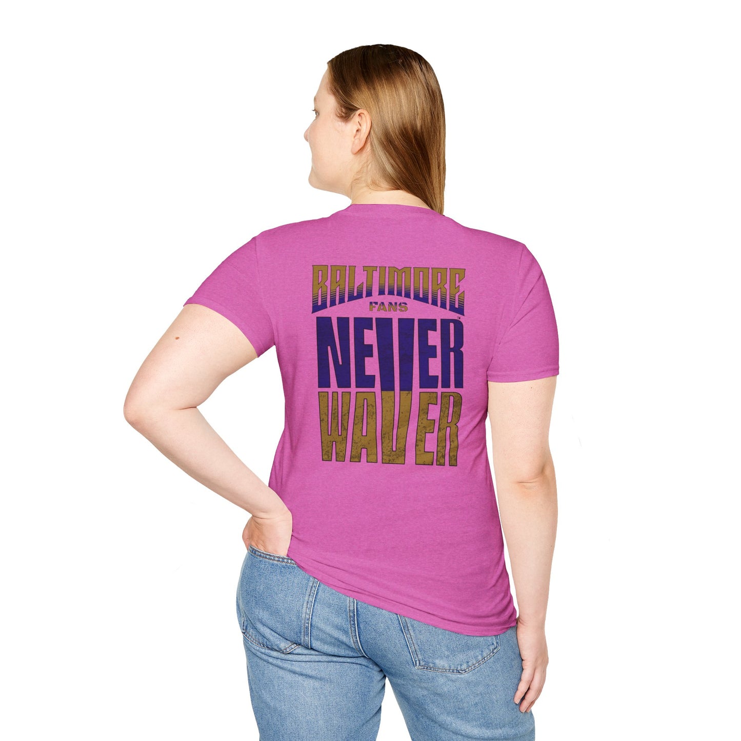 Baltimore Fans Never Waver Unisex Softstyle T-Shirt - Never Waver