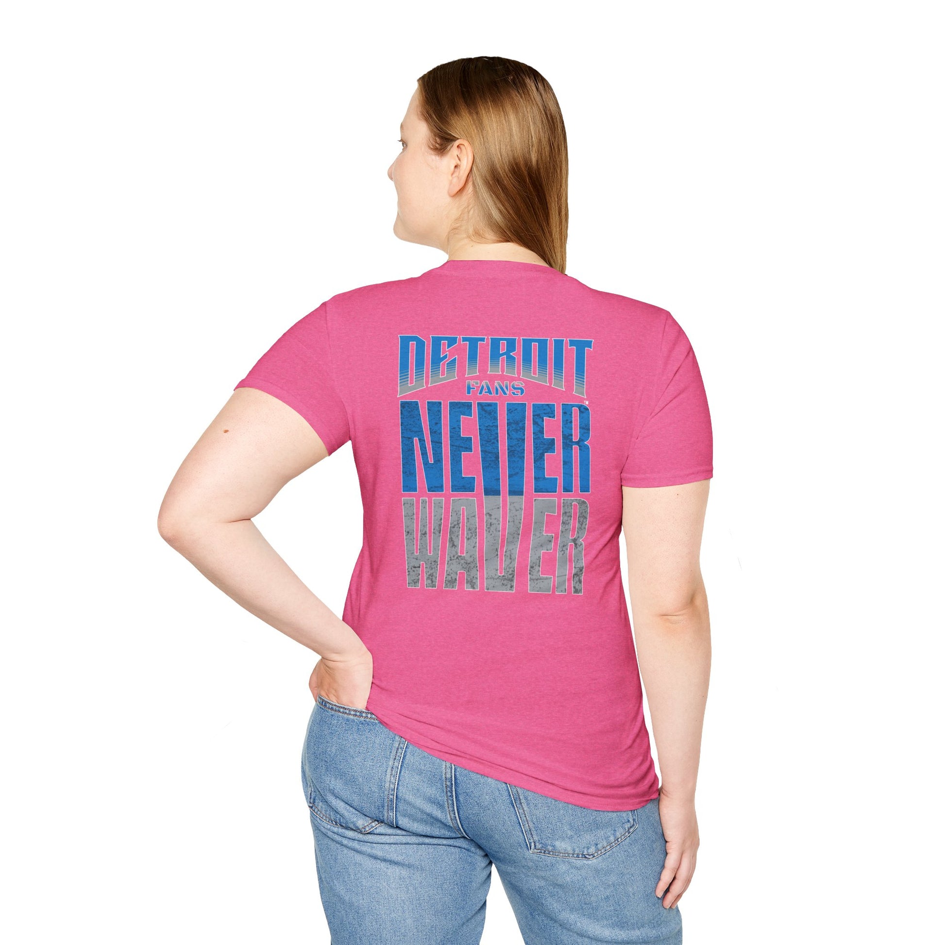 Detroit Fans Never Waver Unisex Softstyle T-Shirt - Never Waver