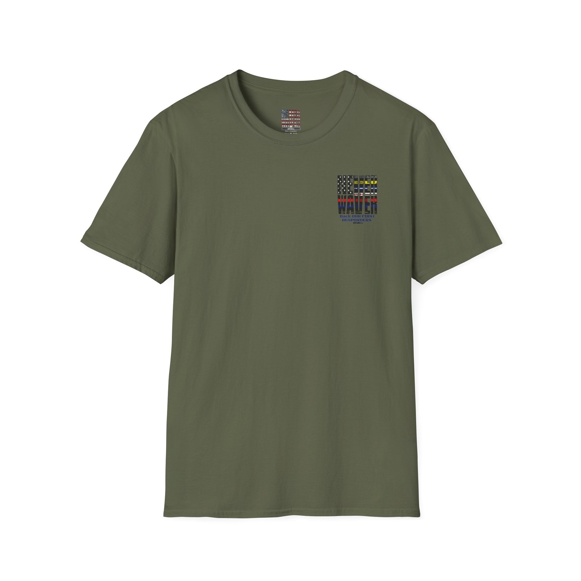 Never Waver Always Back Our First Responders Unisex Soft style T-Shirt - Never Waver