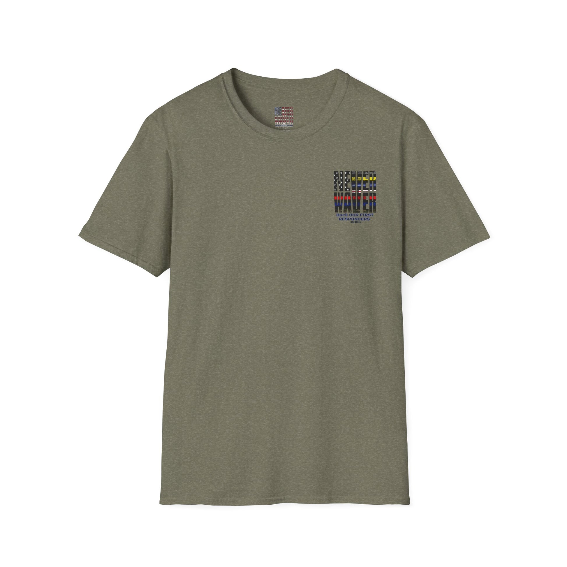 Never Waver Always Back Our First Responders Unisex Soft style T-Shirt - Never Waver