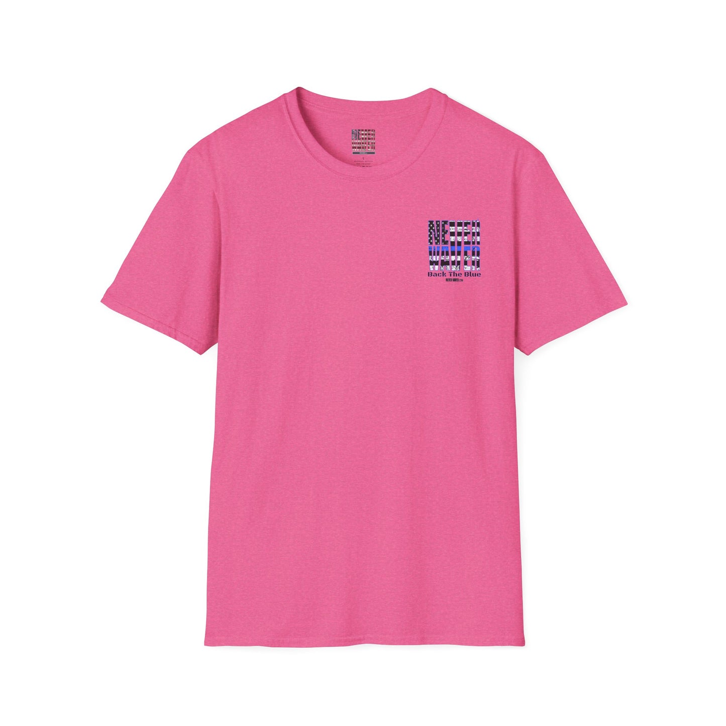 Never Waver Back The Blue  Unisex Softstyle T-Shirt - Never Waver