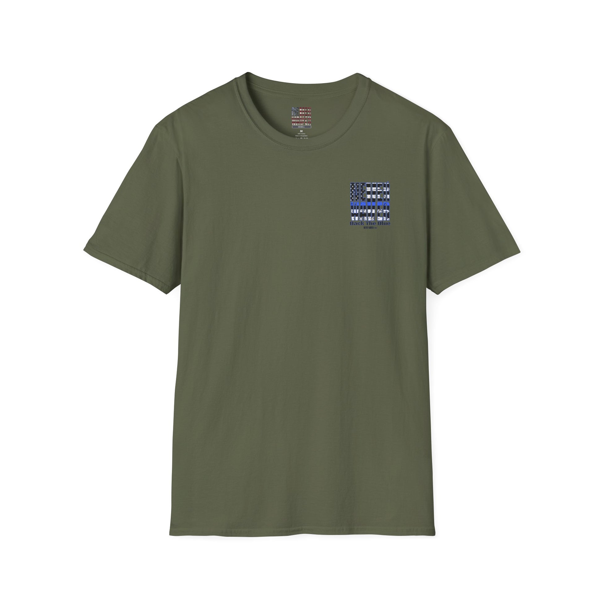 Never Waver Back The Blue  Unisex Softstyle T-Shirt - Never Waver