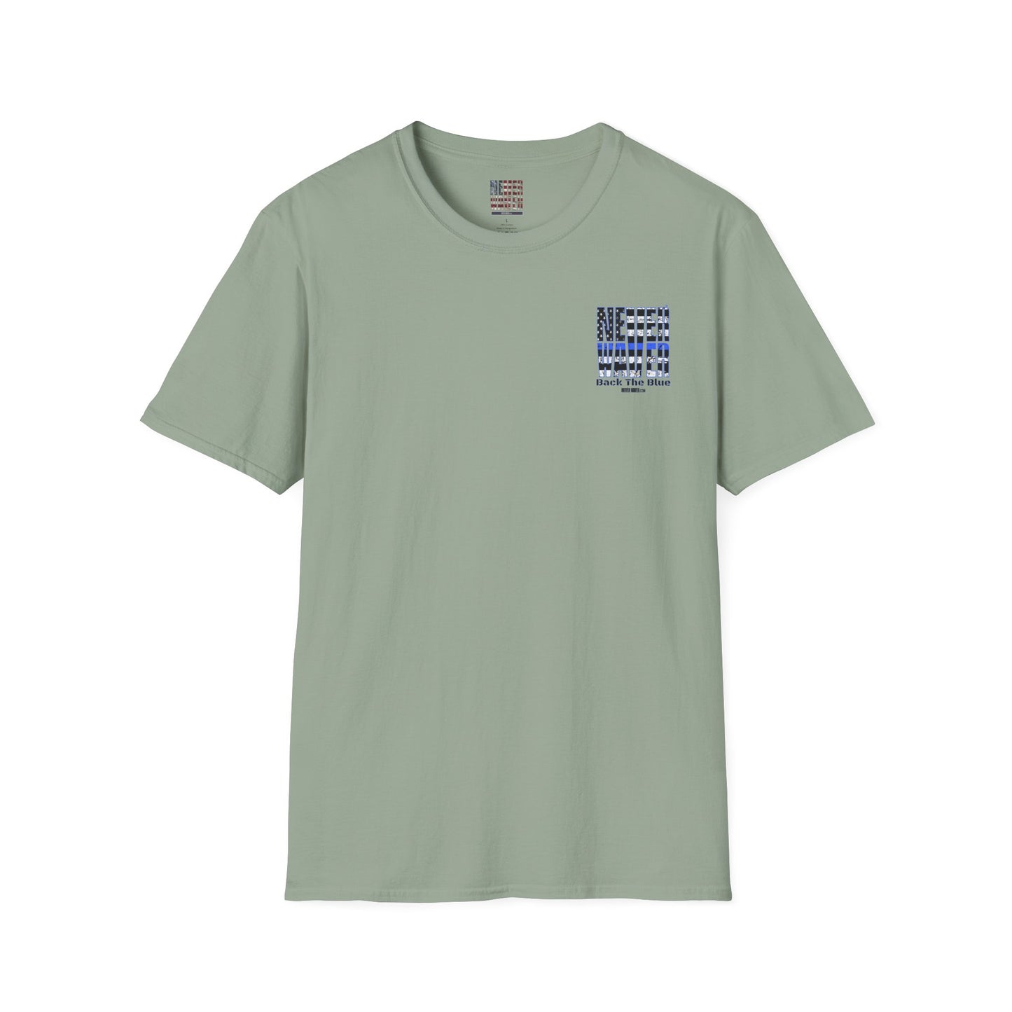 Never Waver Back The Blue  Unisex Softstyle T-Shirt - Never Waver