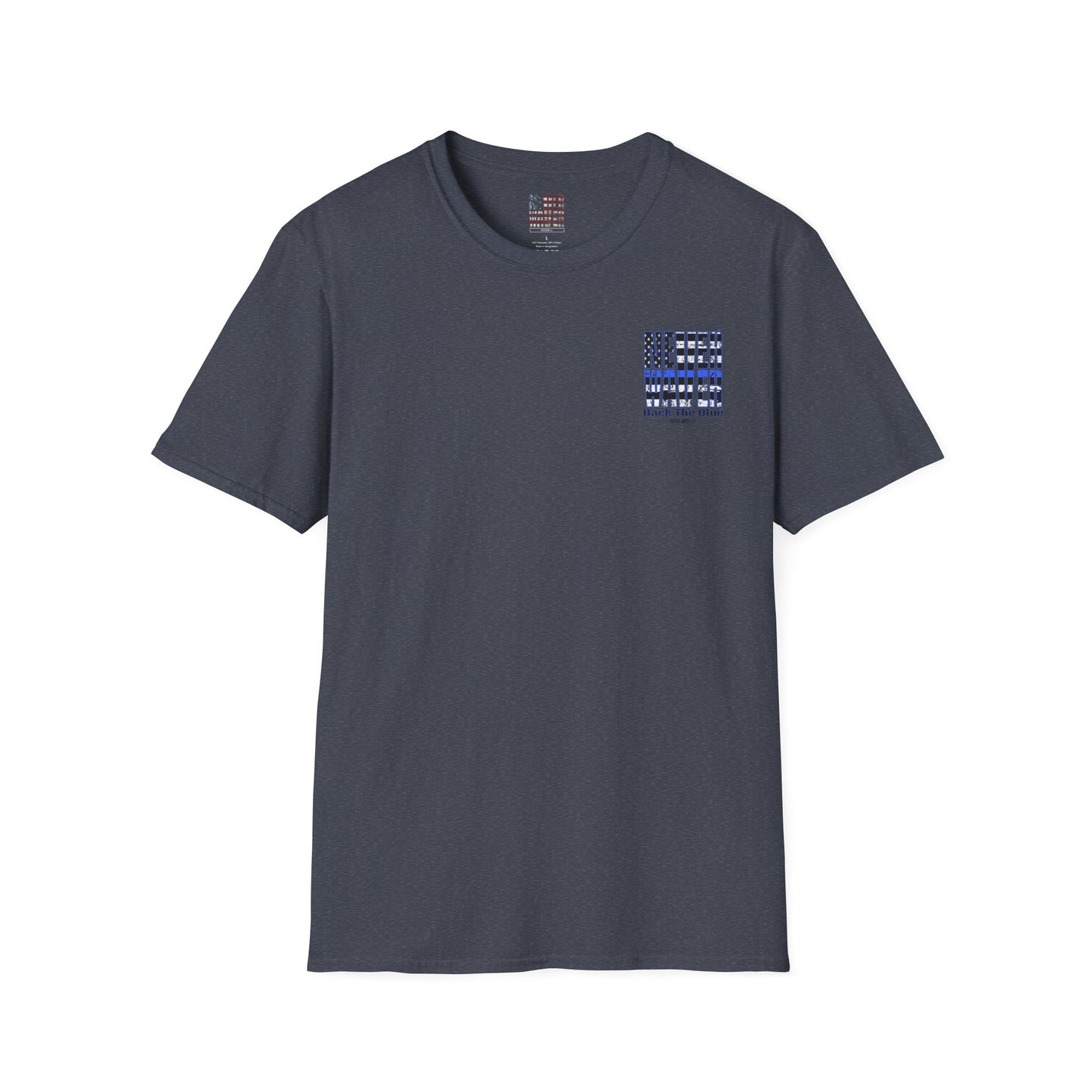 Never Waver Back The Blue  Unisex Softstyle T-Shirt - Never Waver