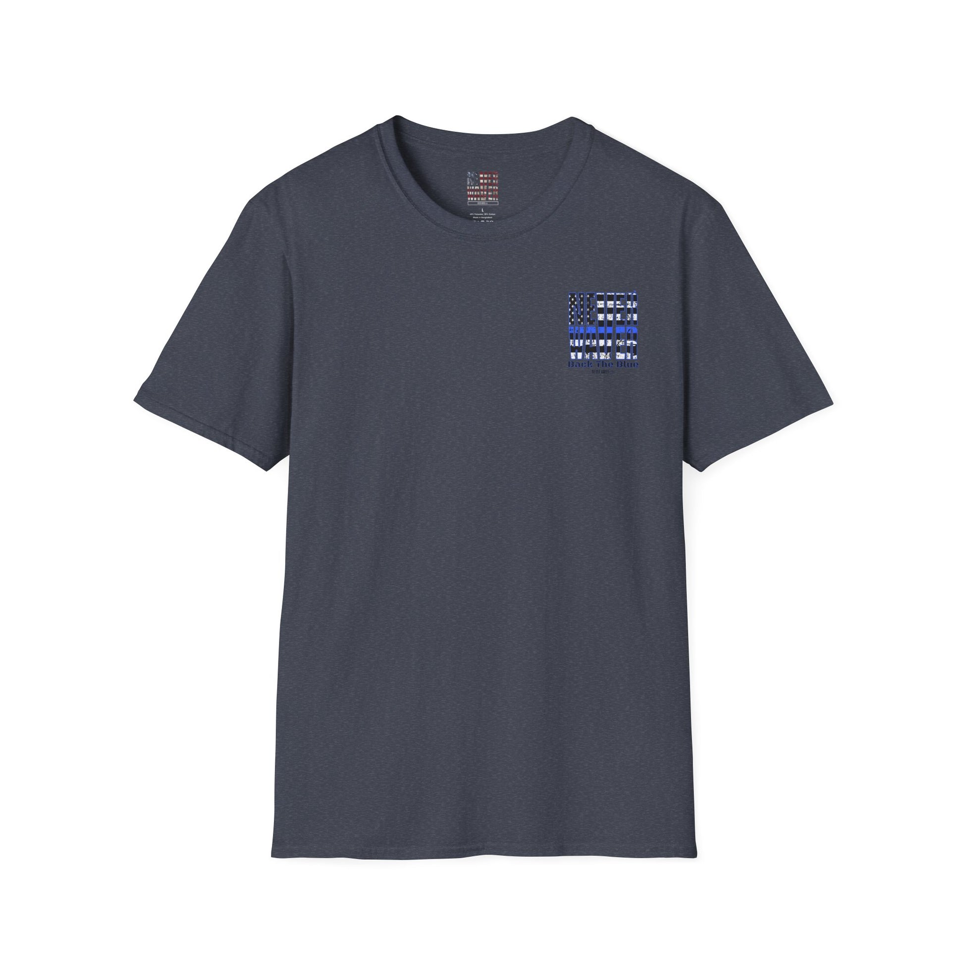 Never Waver Back The Blue  Unisex Softstyle T-Shirt - Never Waver
