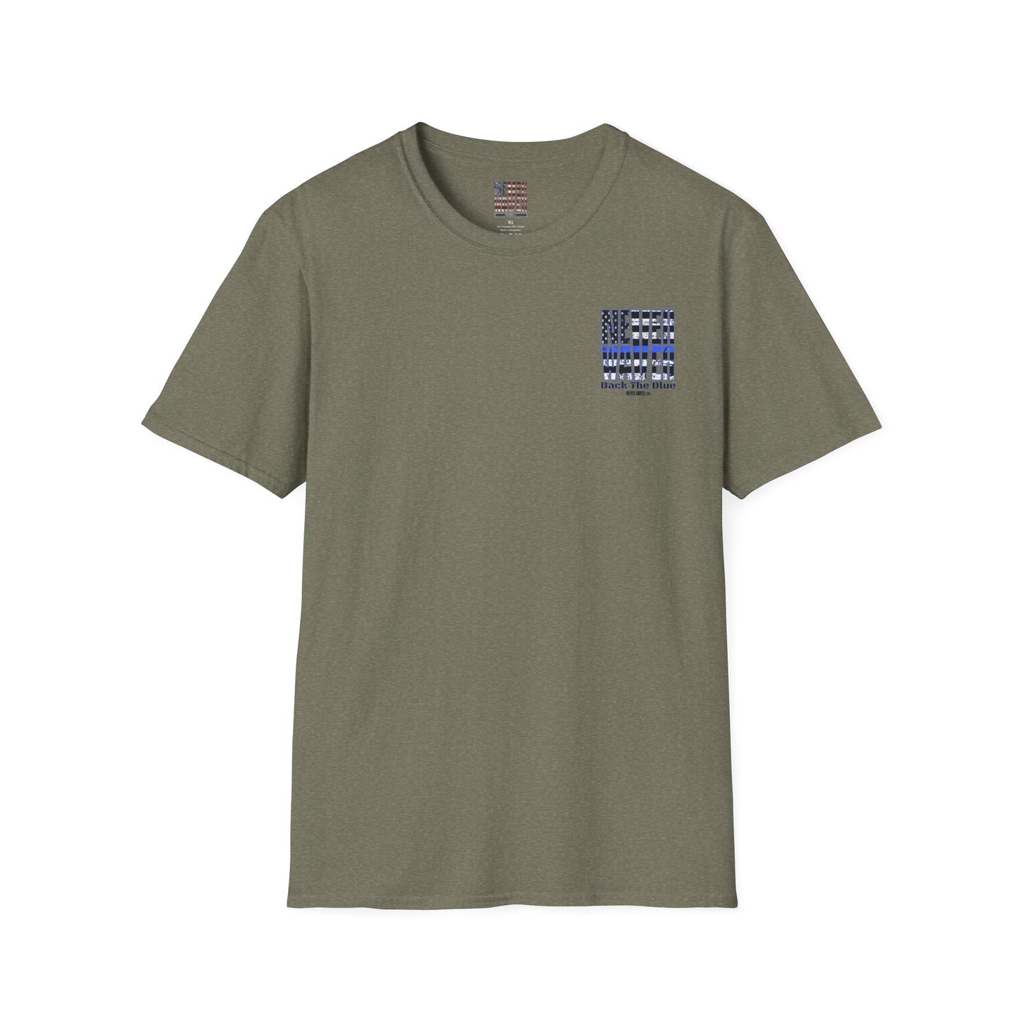 Never Waver Back The Blue  Unisex Softstyle T-Shirt - Never Waver