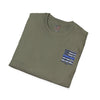 Never Waver Back The Blue  Unisex Softstyle T-Shirt - Never Waver
