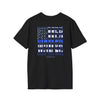 Never Waver Back The Blue  Unisex Softstyle T-Shirt - Never Waver