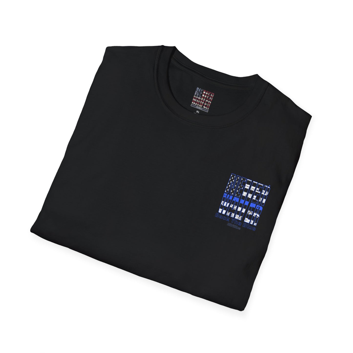 Never Waver Back The Blue  Unisex Softstyle T-Shirt - Never Waver