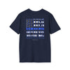 Never Waver Back The Blue  Unisex Softstyle T-Shirt - Never Waver