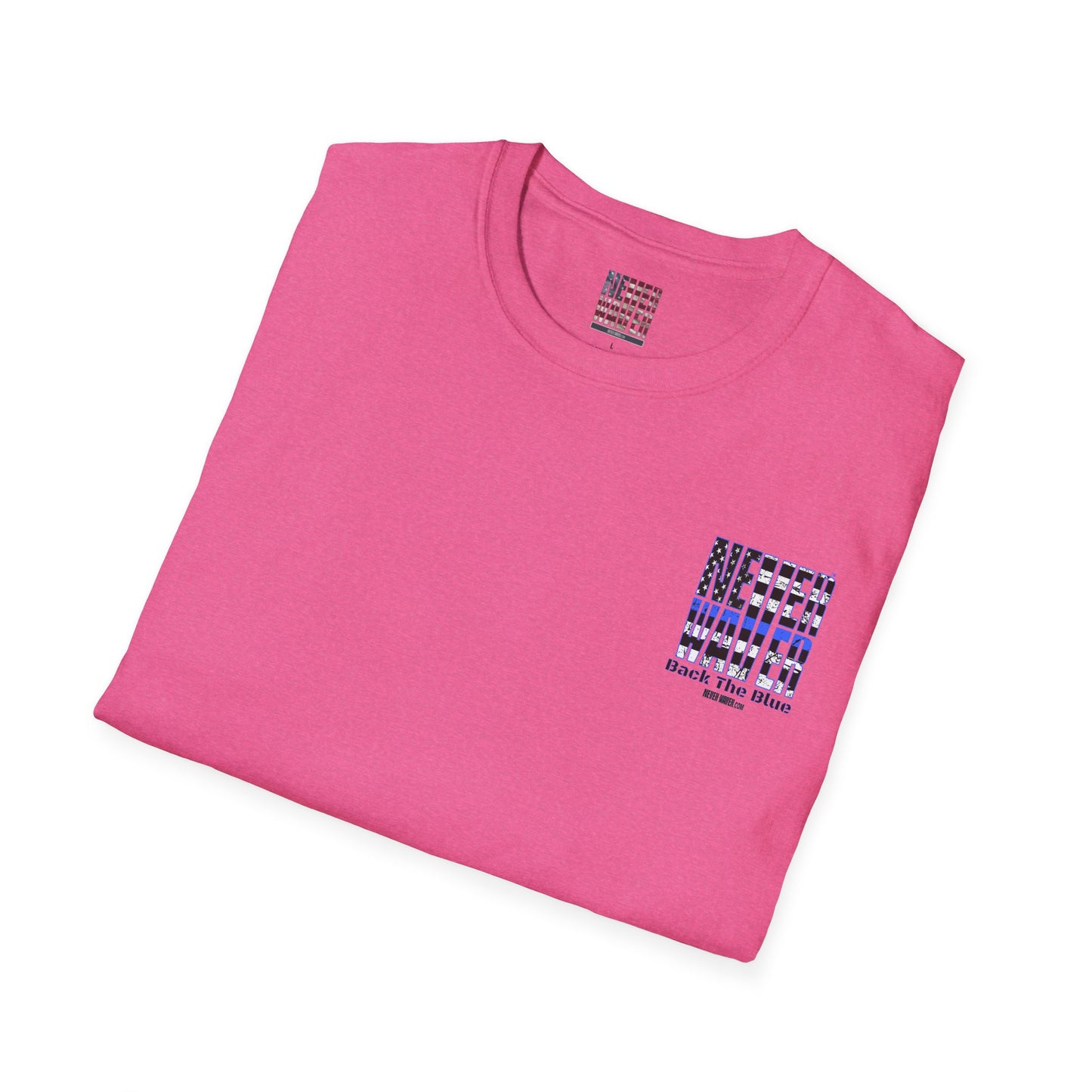 Never Waver Back The Blue  Unisex Softstyle T-Shirt - Never Waver