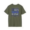 Never Waver Back The Blue  Unisex Softstyle T-Shirt - Never Waver