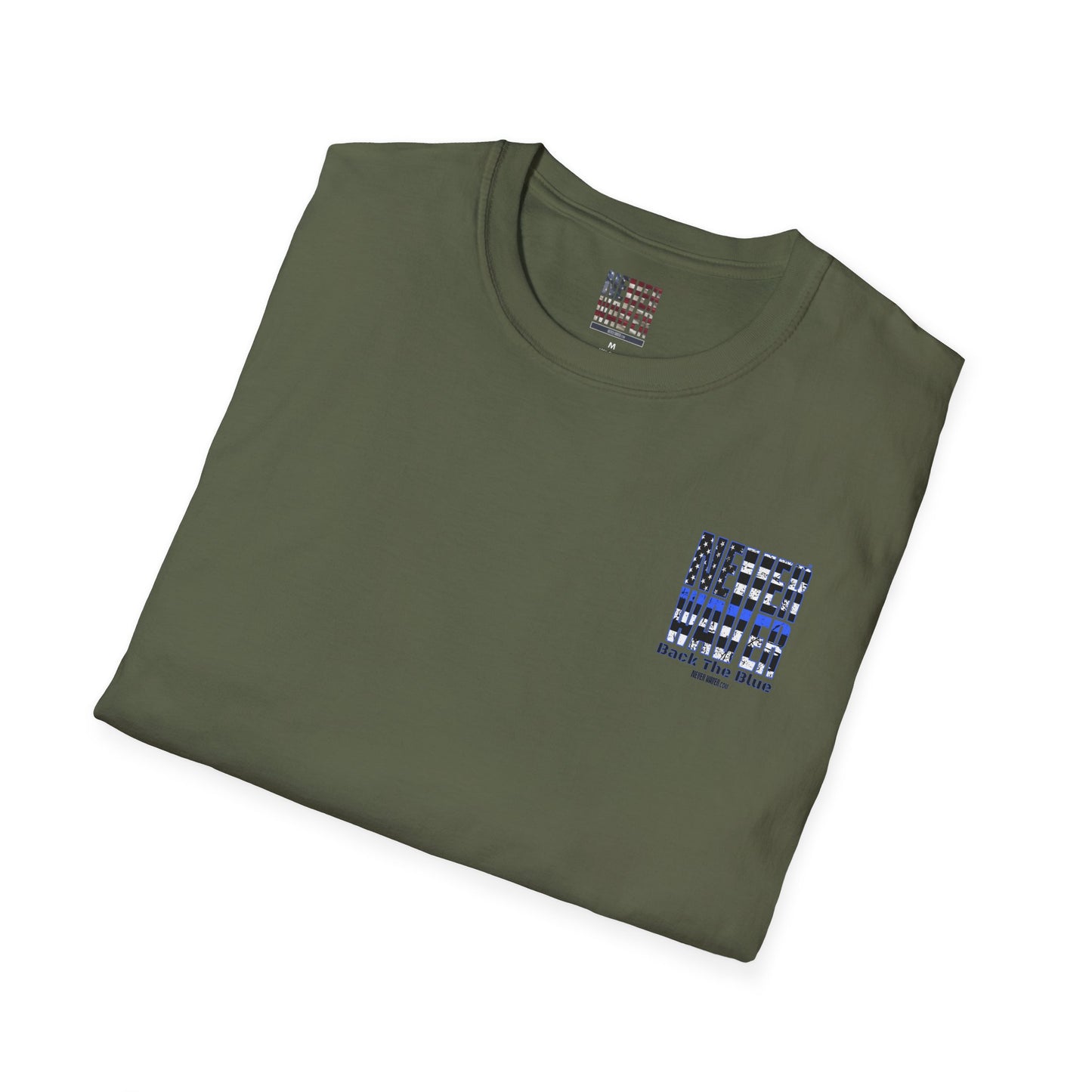 Never Waver Back The Blue  Unisex Softstyle T-Shirt - Never Waver