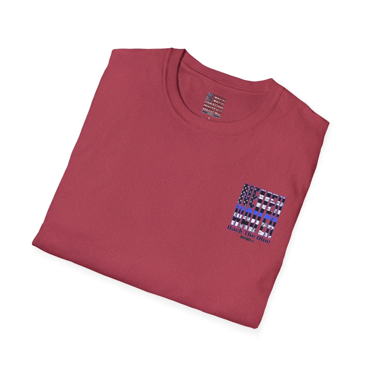 Never Waver Back The Blue  Unisex Softstyle T-Shirt - Never Waver
