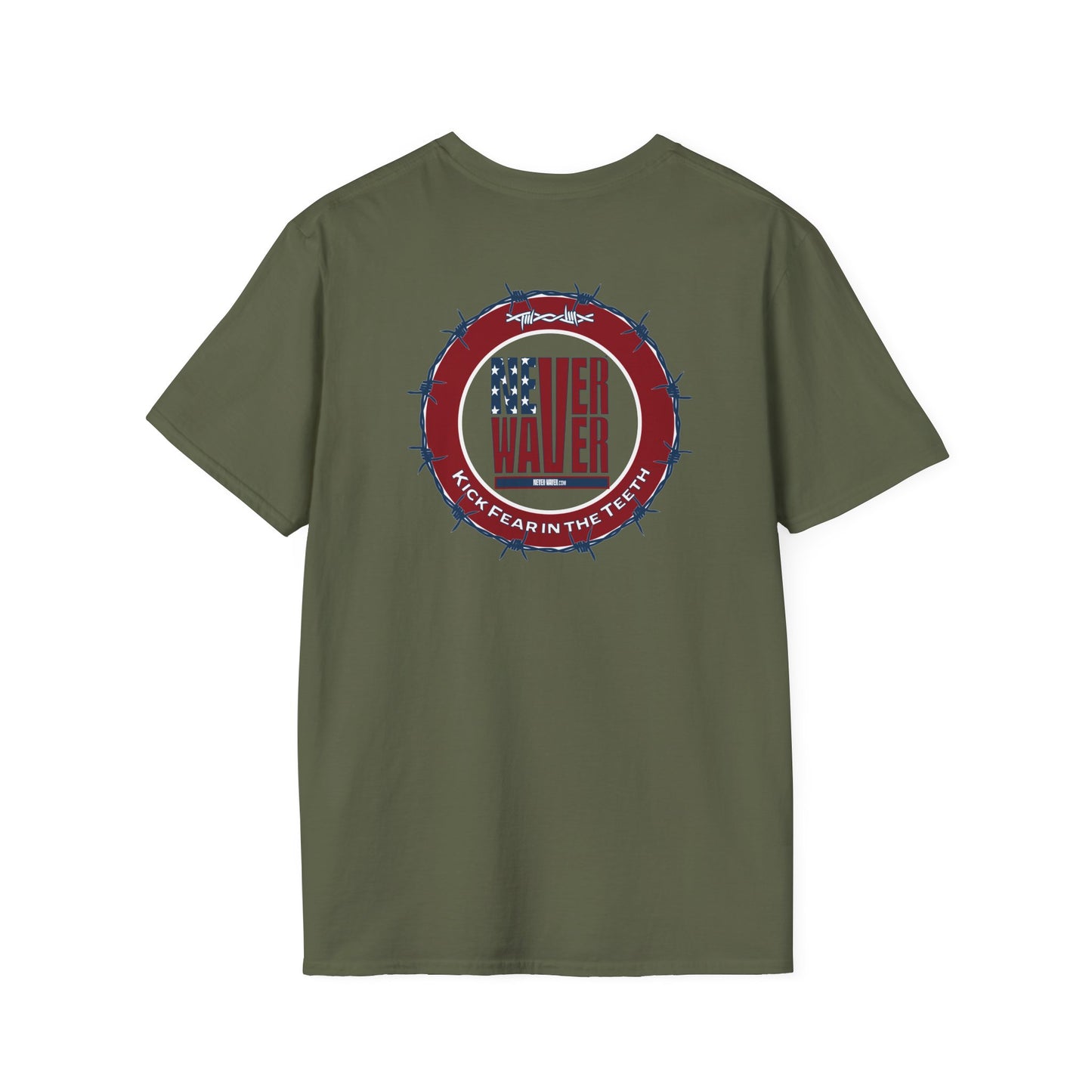 NEVER WAVER KICK FEAR IN THE TEETH Unisex Softstyle T-Shirt - Never Waver