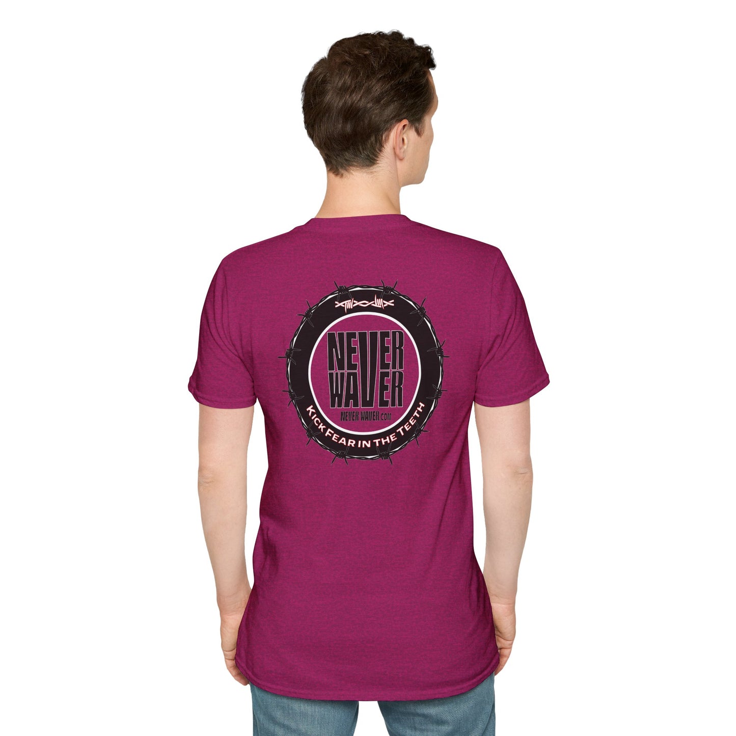 NEVER WAVER KICK FEAR IN THE TEETH Unisex Softstyle T-Shirt - Never Waver