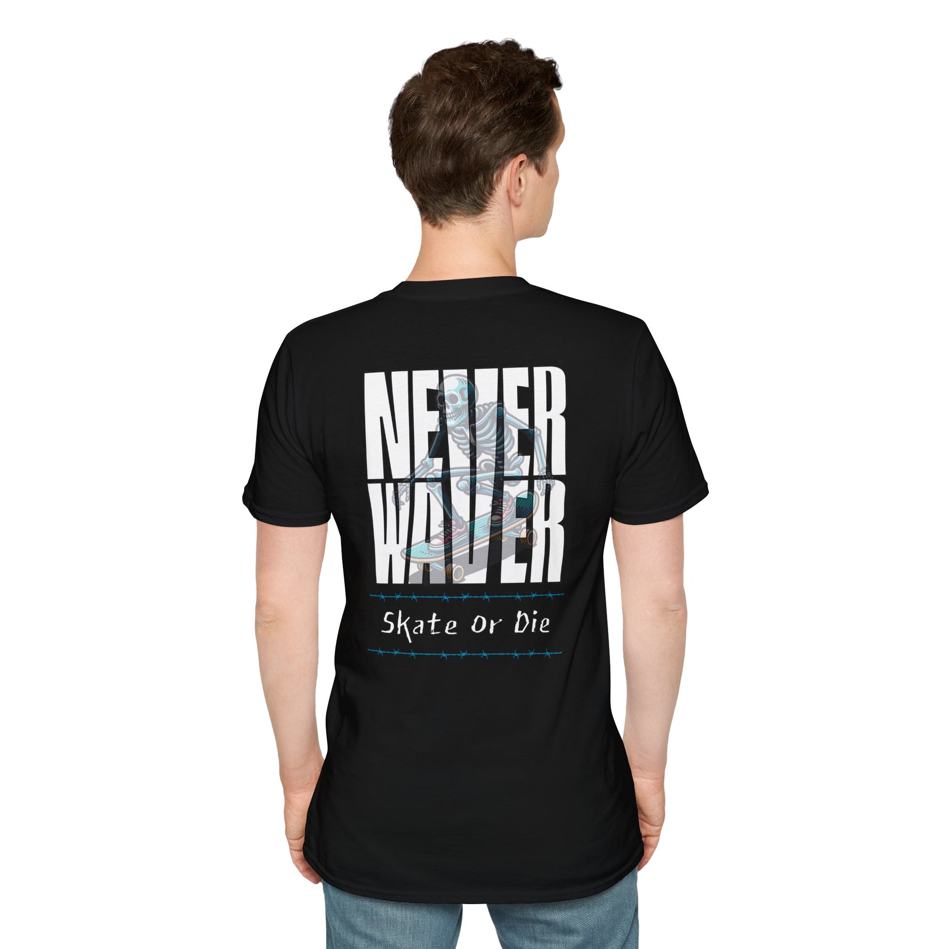 Never Waver Skate or Die Unisex Softstyle T-Shirt - Never Waver