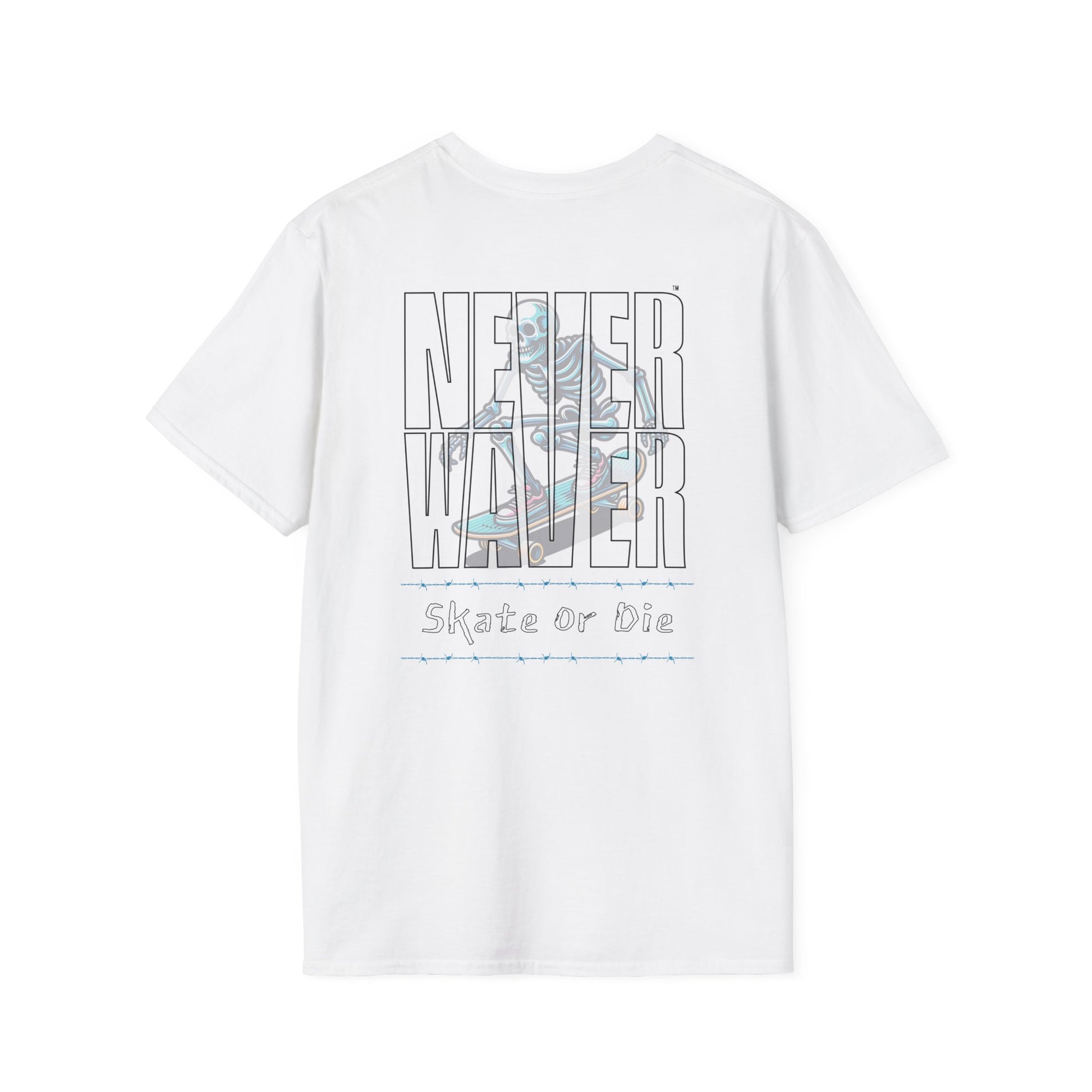 Never Waver Skate or Die Unisex Softstyle T-Shirt - Never Waver
