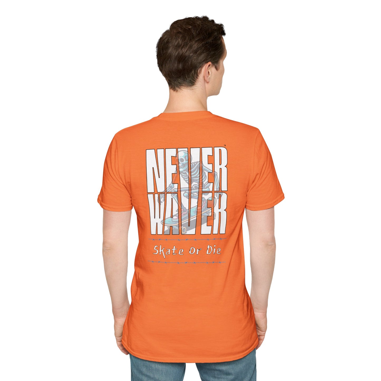 Never Waver Skate or Die Unisex Softstyle T-Shirt - Never Waver