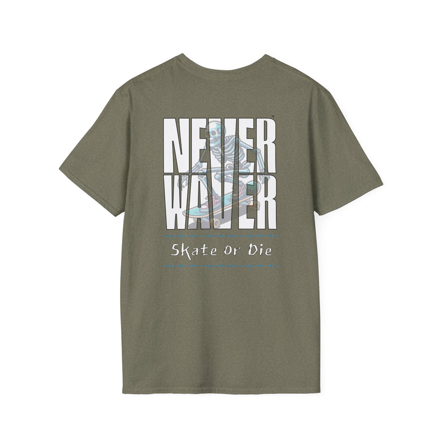 Never Waver Skate or Die Unisex Softstyle T-Shirt - Never Waver