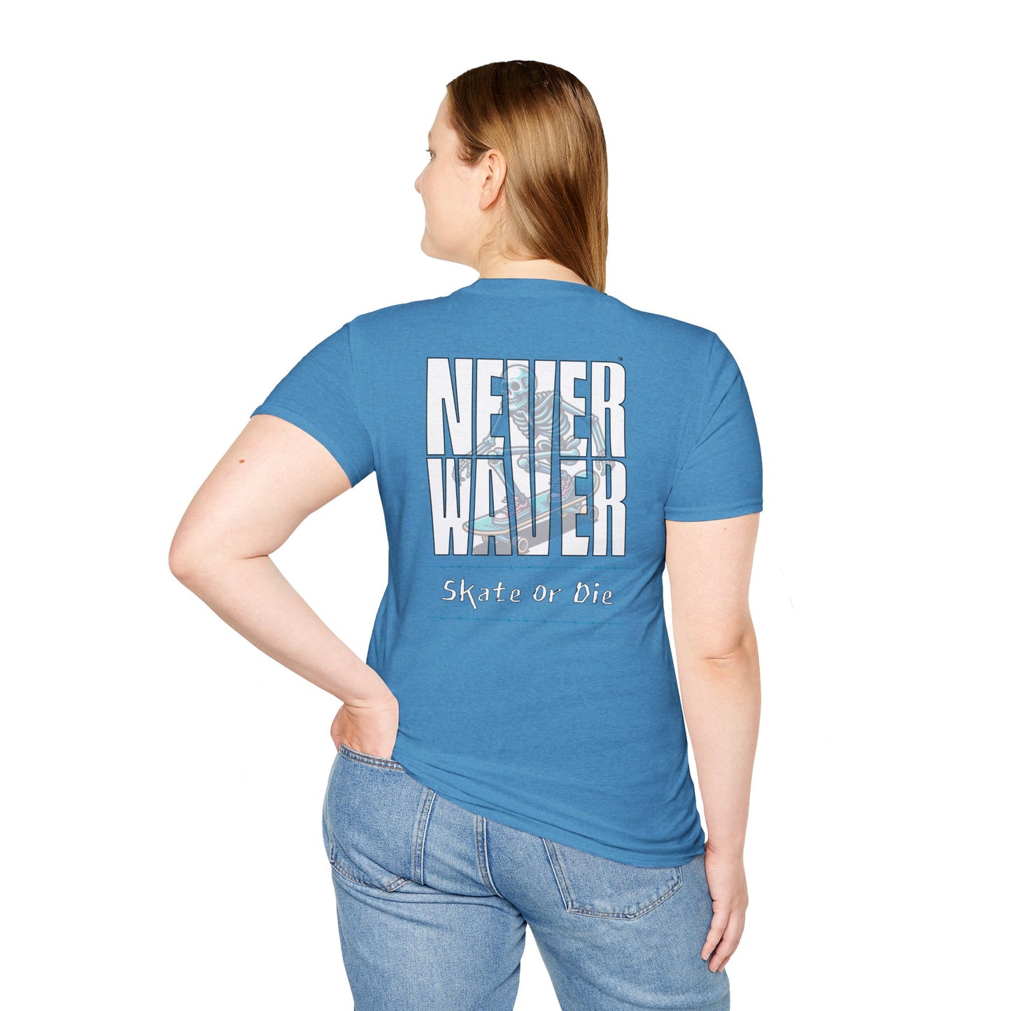 Never Waver Skate or Die Unisex Softstyle T-Shirt - Never Waver