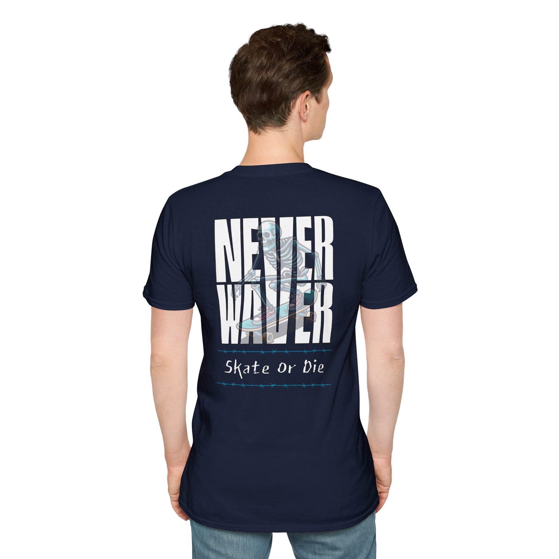 Never Waver Skate or Die Unisex Softstyle T-Shirt - Never Waver