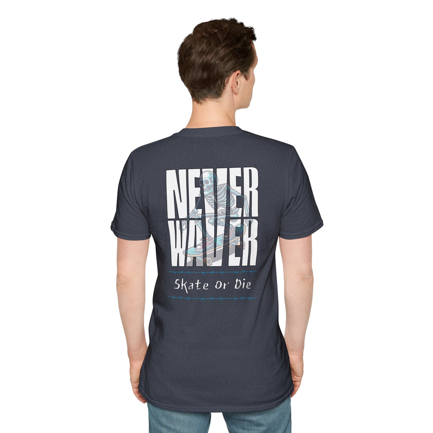 Never Waver Skate or Die Unisex Softstyle T-Shirt - Never Waver