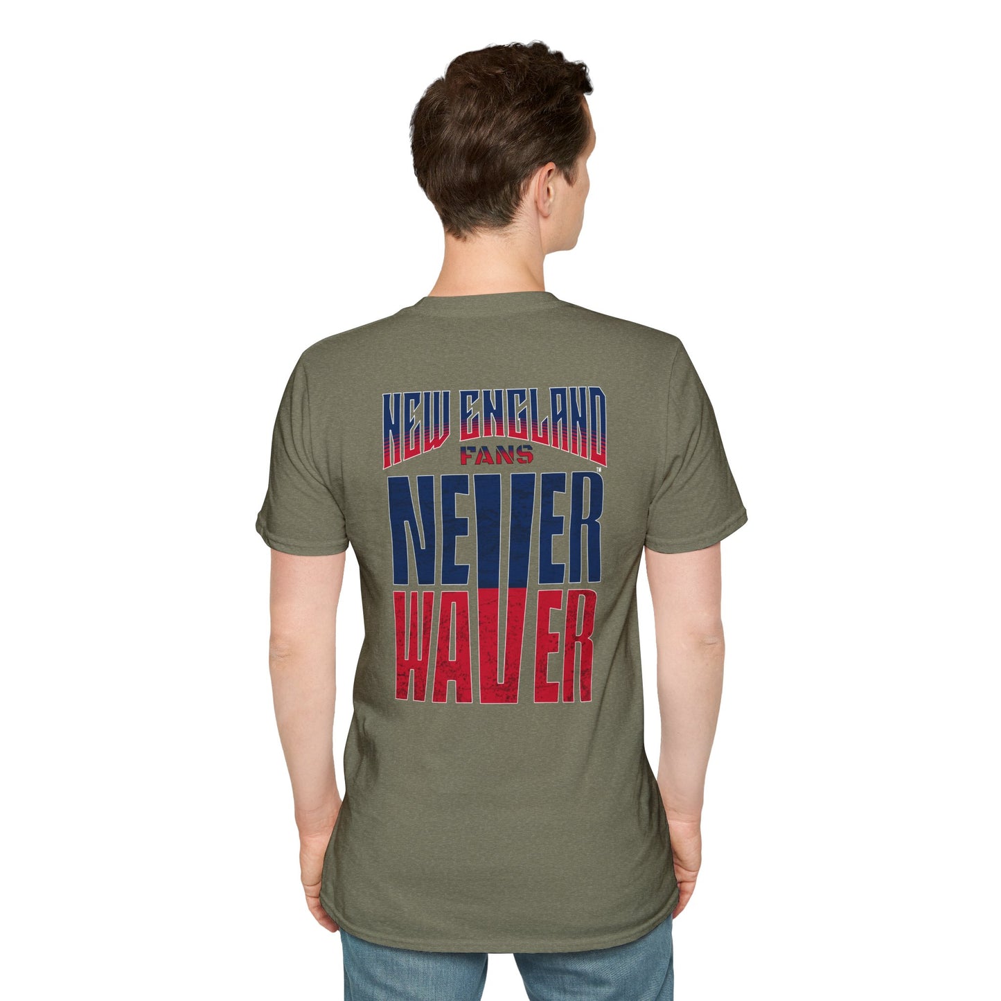 New England Fans Never Waver Unisex Softstyle T-Shirt - Never Waver