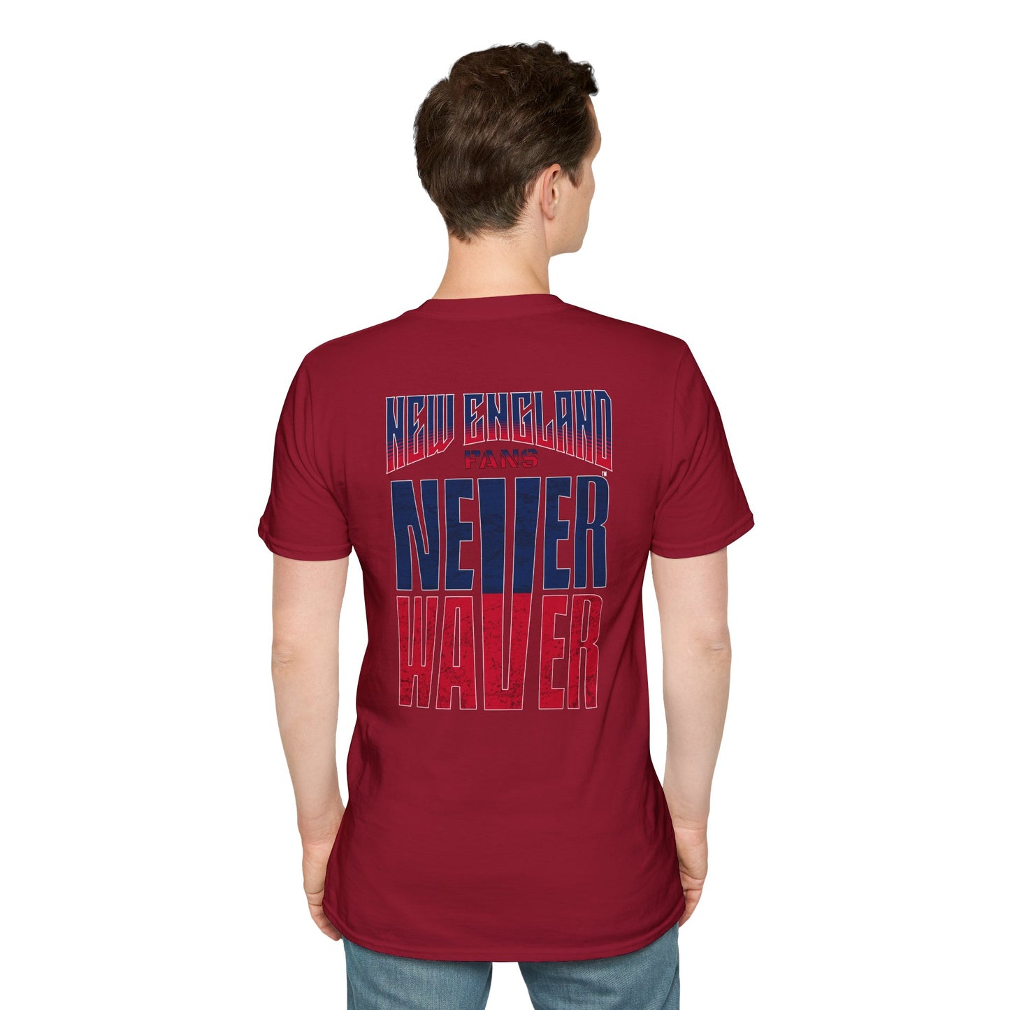 New England Fans Never Waver Unisex Softstyle T-Shirt - Never Waver