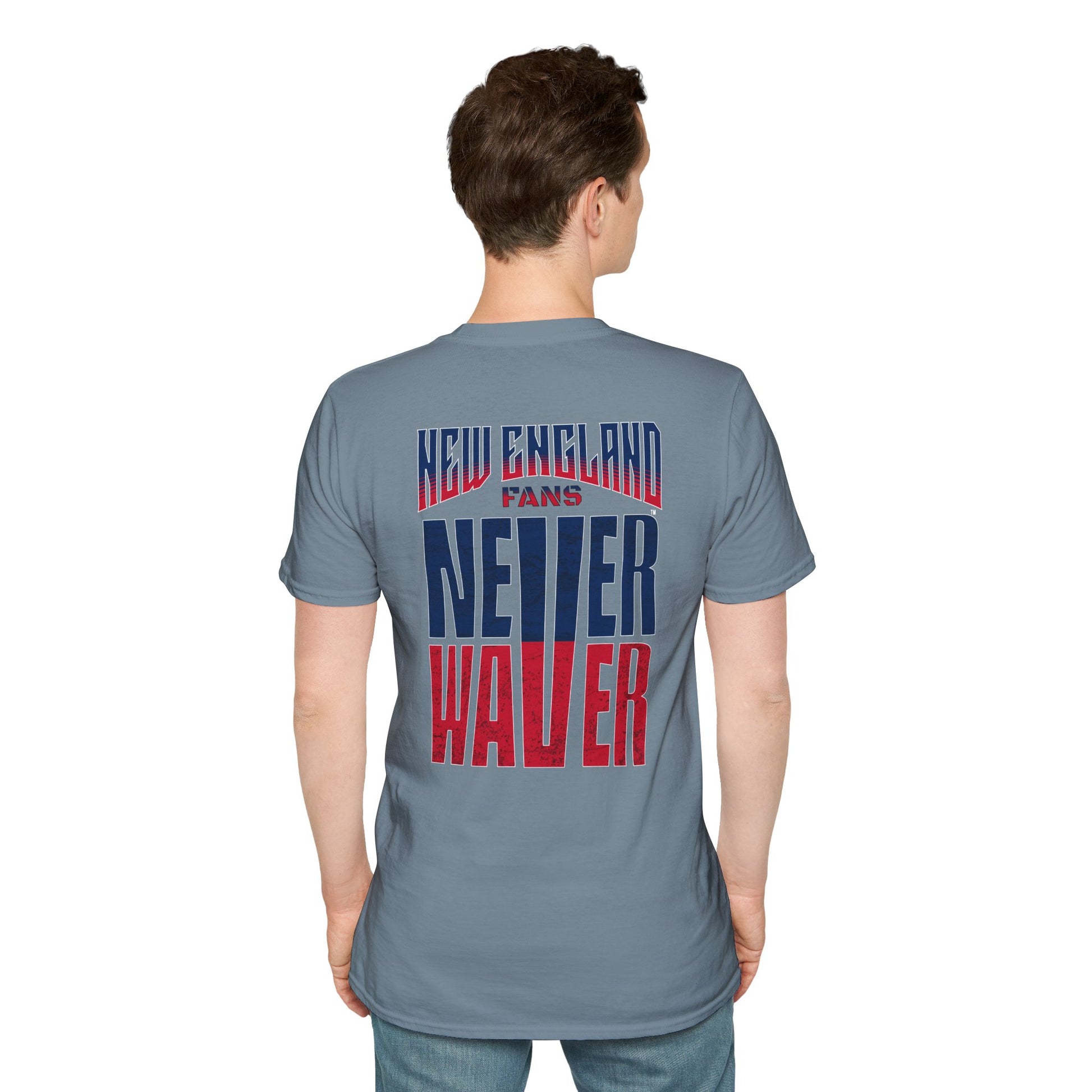 New England Fans Never Waver Unisex Softstyle T-Shirt - Never Waver