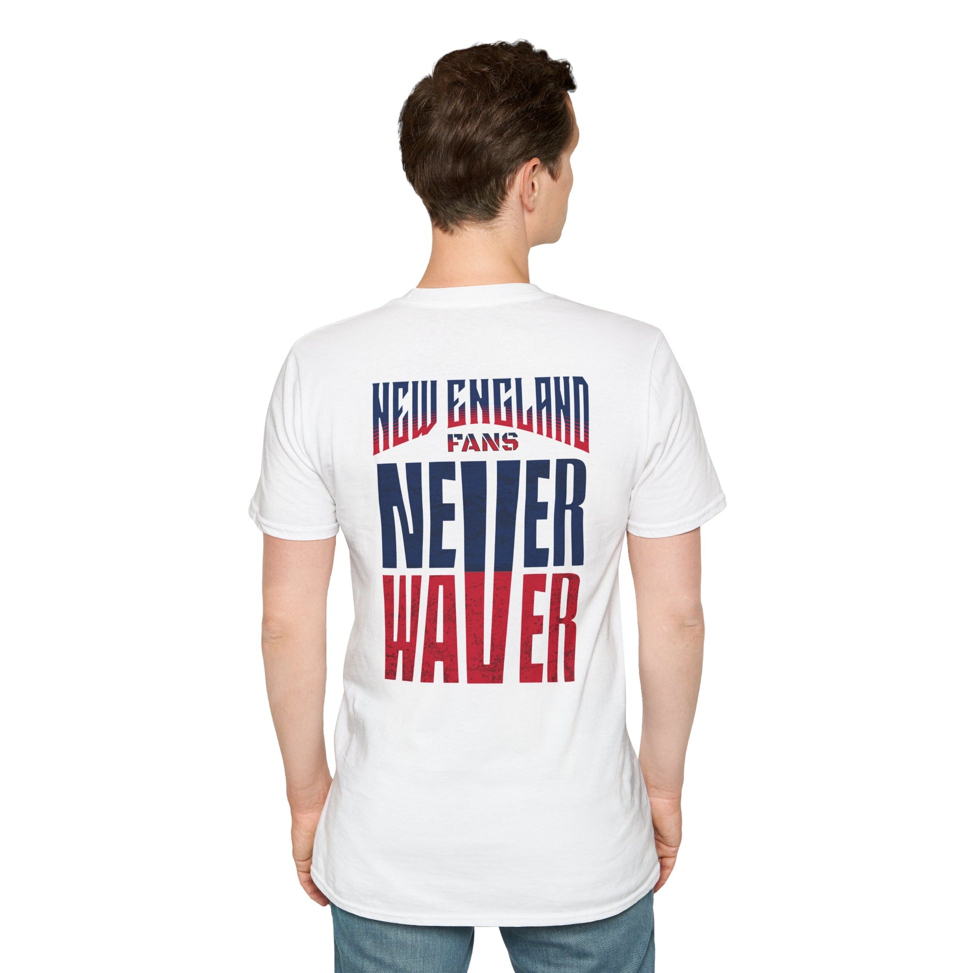 New England Fans Never Waver Unisex Softstyle T-Shirt - Never Waver