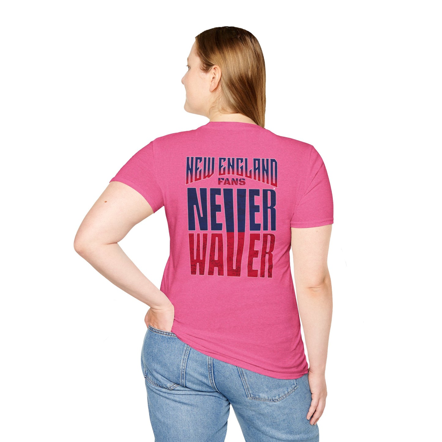 New England Fans Never Waver Unisex Softstyle T-Shirt - Never Waver