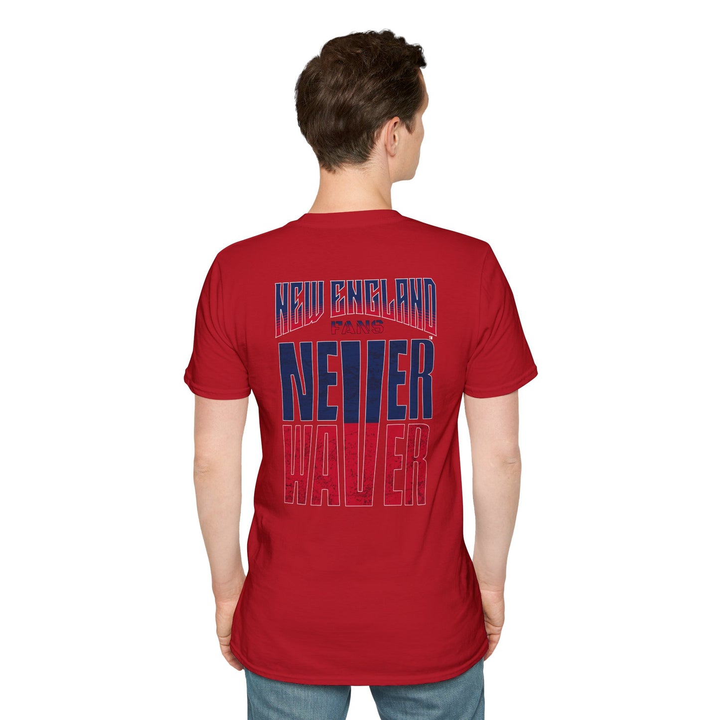 New England Fans Never Waver Unisex Softstyle T-Shirt - Never Waver