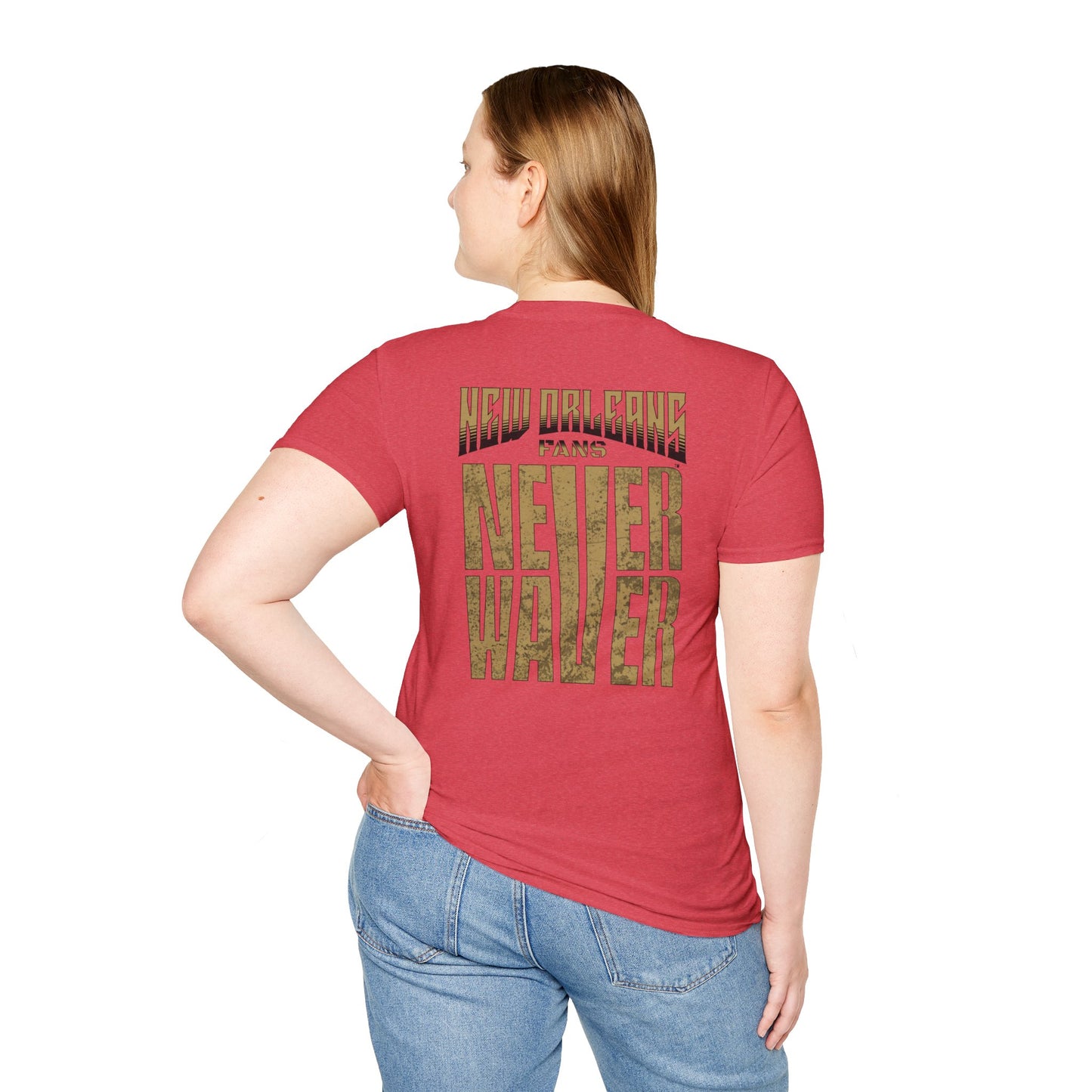 New Orleans Fans Never Waver Unisex Softstyle T-Shirt - Never Waver