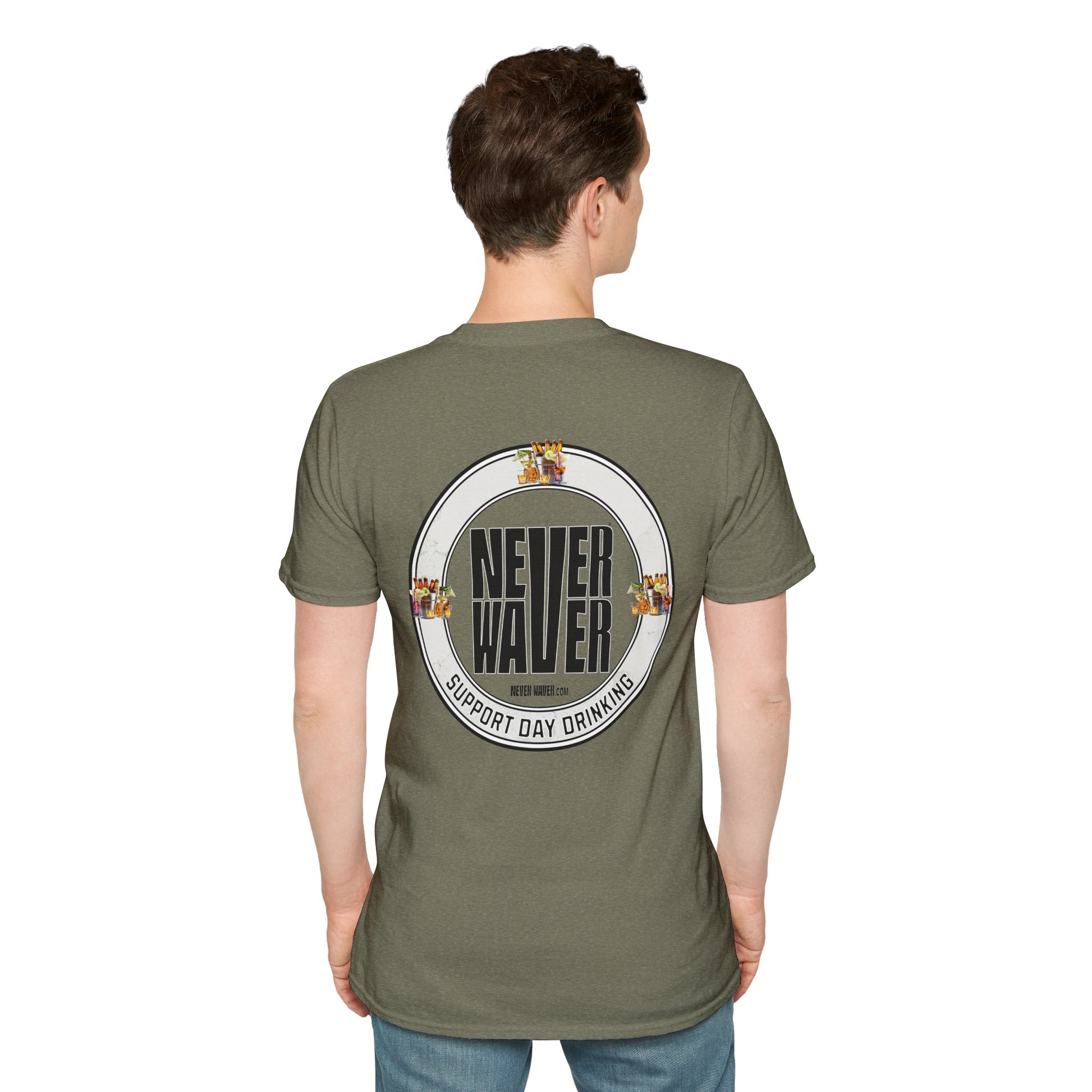 Support Day Drinking Never Waver  Unisex Soft style T-Shirt - Never Waver