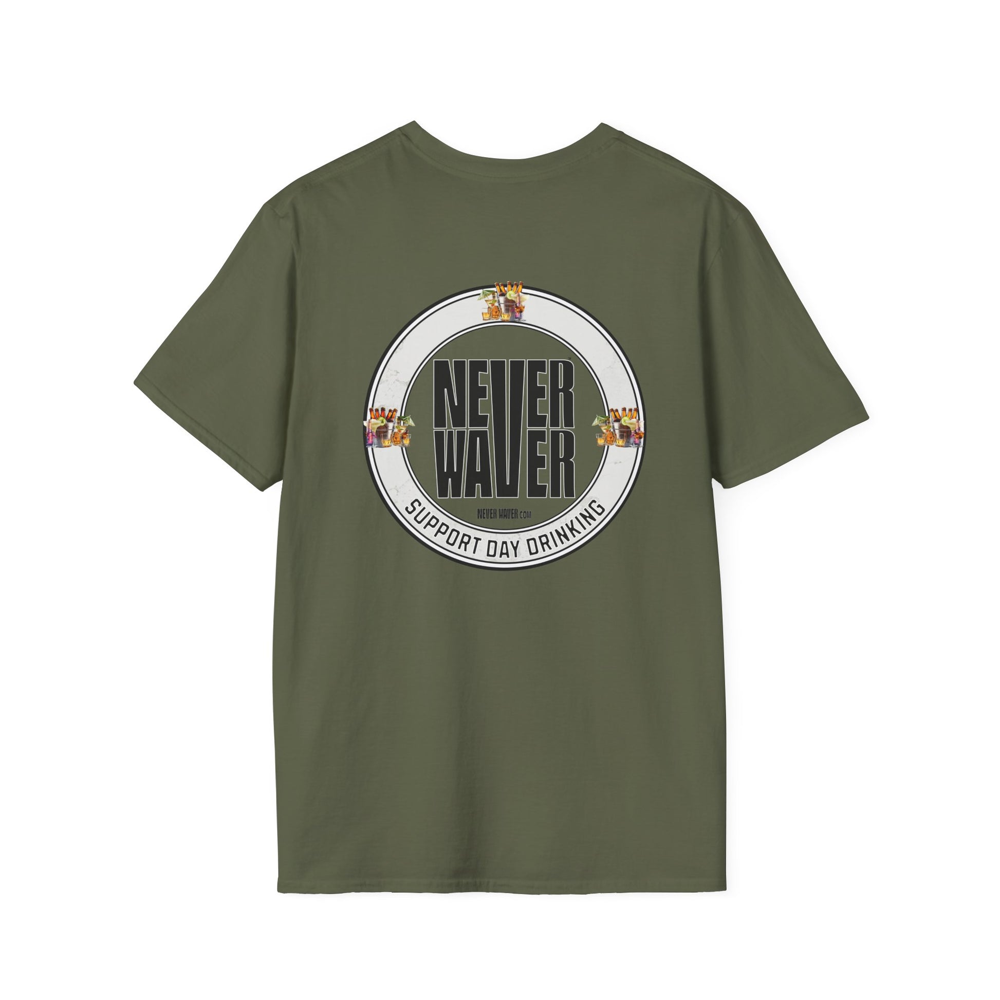 Support Day Drinking Never Waver  Unisex Soft style T-Shirt - Never Waver