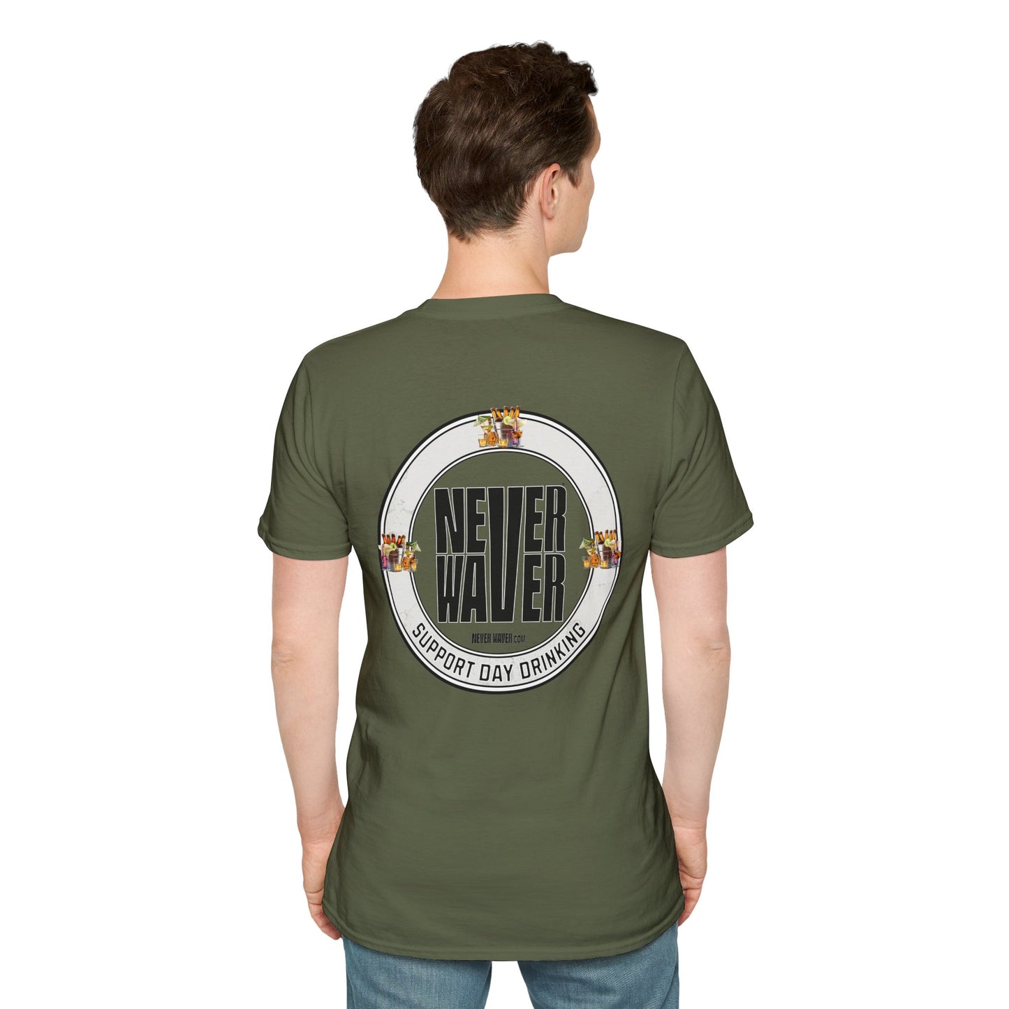 Support Day Drinking Never Waver  Unisex Soft style T-Shirt - Never Waver